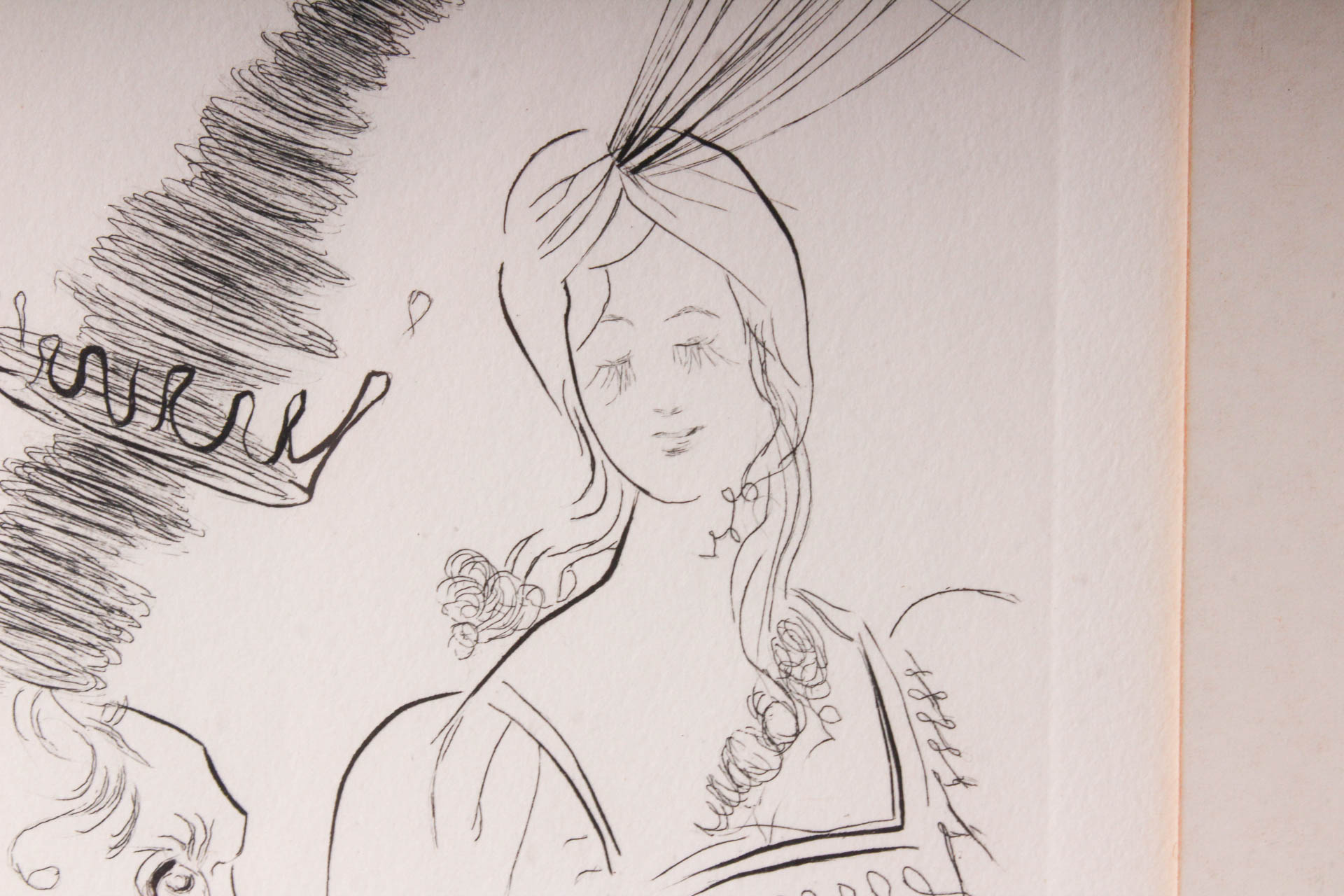 After Salvador Dali "The Lady and the Unicorn" Etching