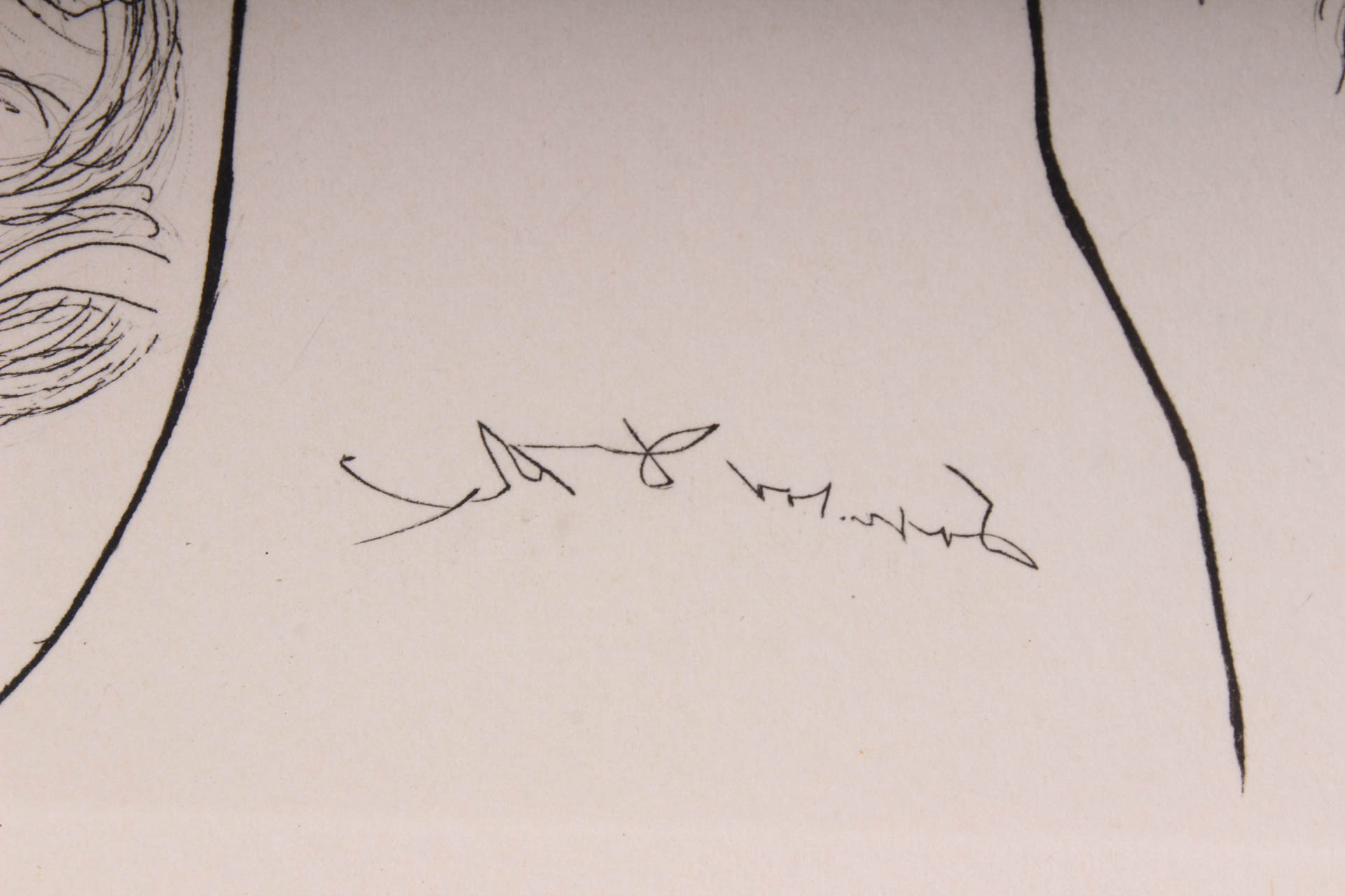 After Salvador Dali "The Lady and the Unicorn" Etching