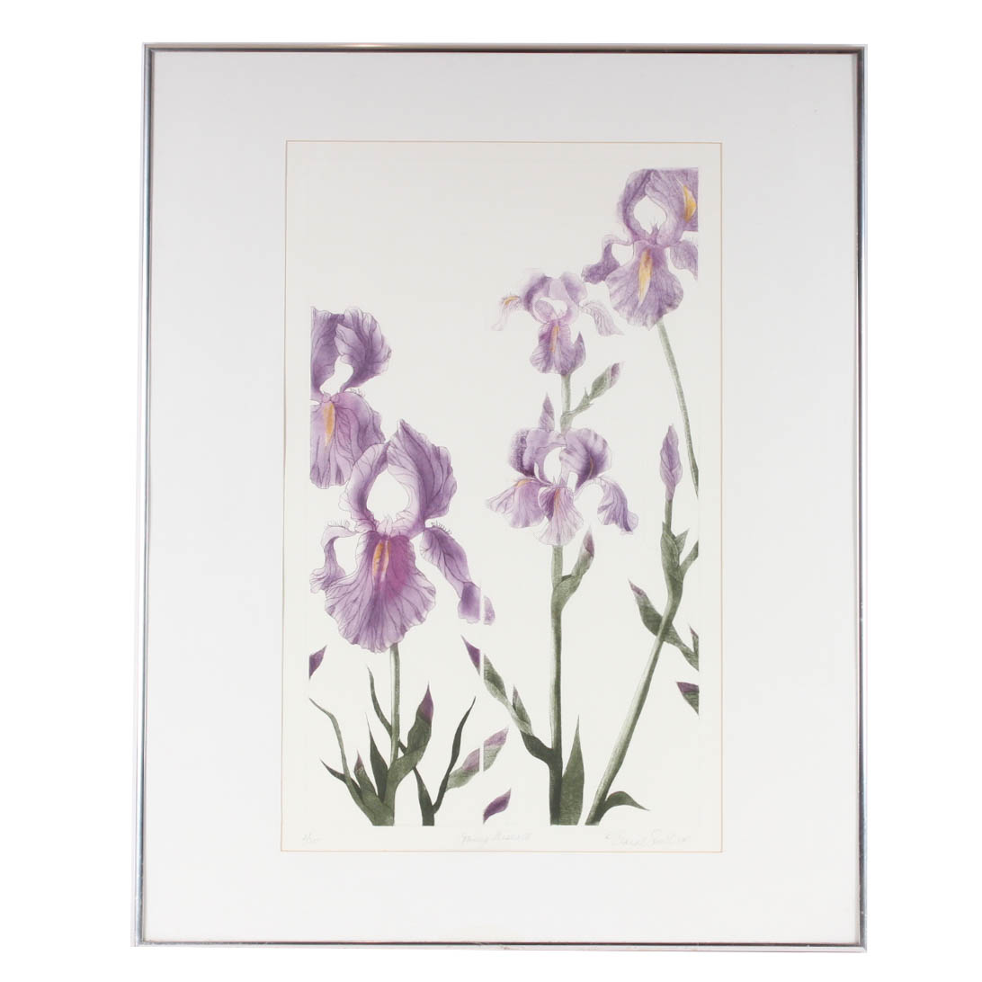 Elaine Sewel Limited Edition Etching"Irises II"