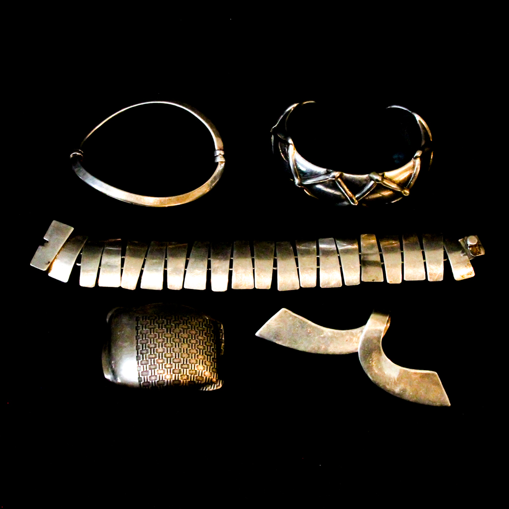 Sterling Silver Bracelets and Brooches