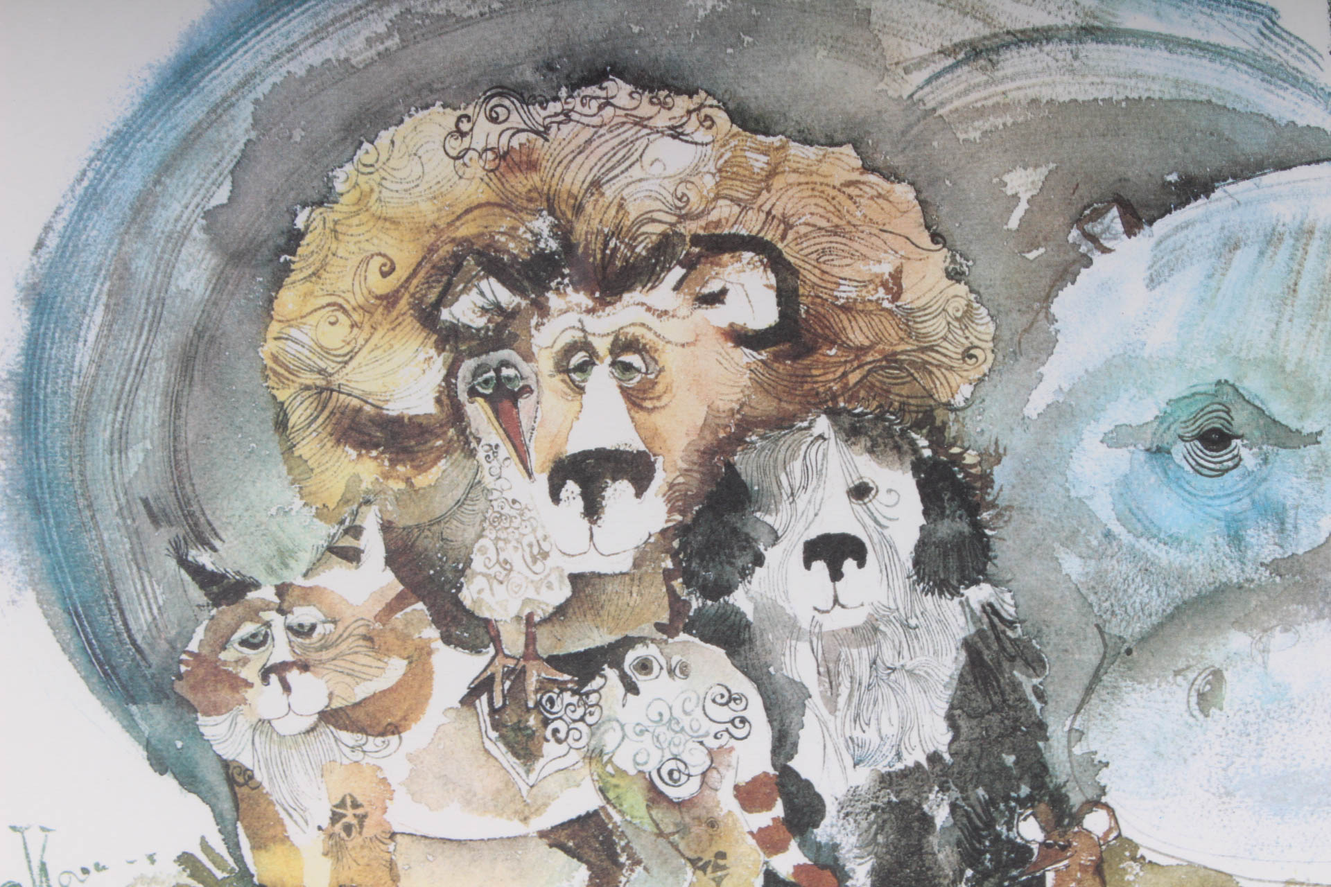 Don Nedobeck Offset Lithograph "Bus Stop"