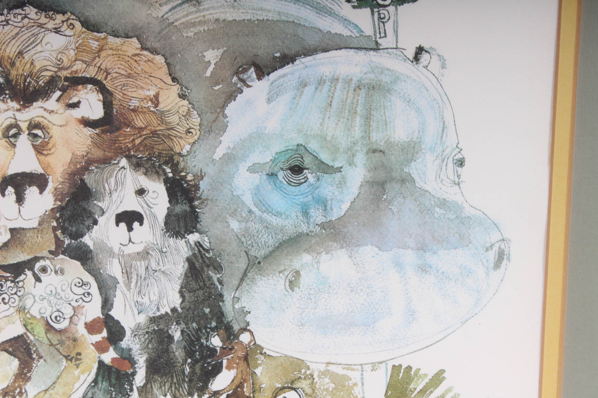 Don Nedobeck Offset Lithograph "Bus Stop"