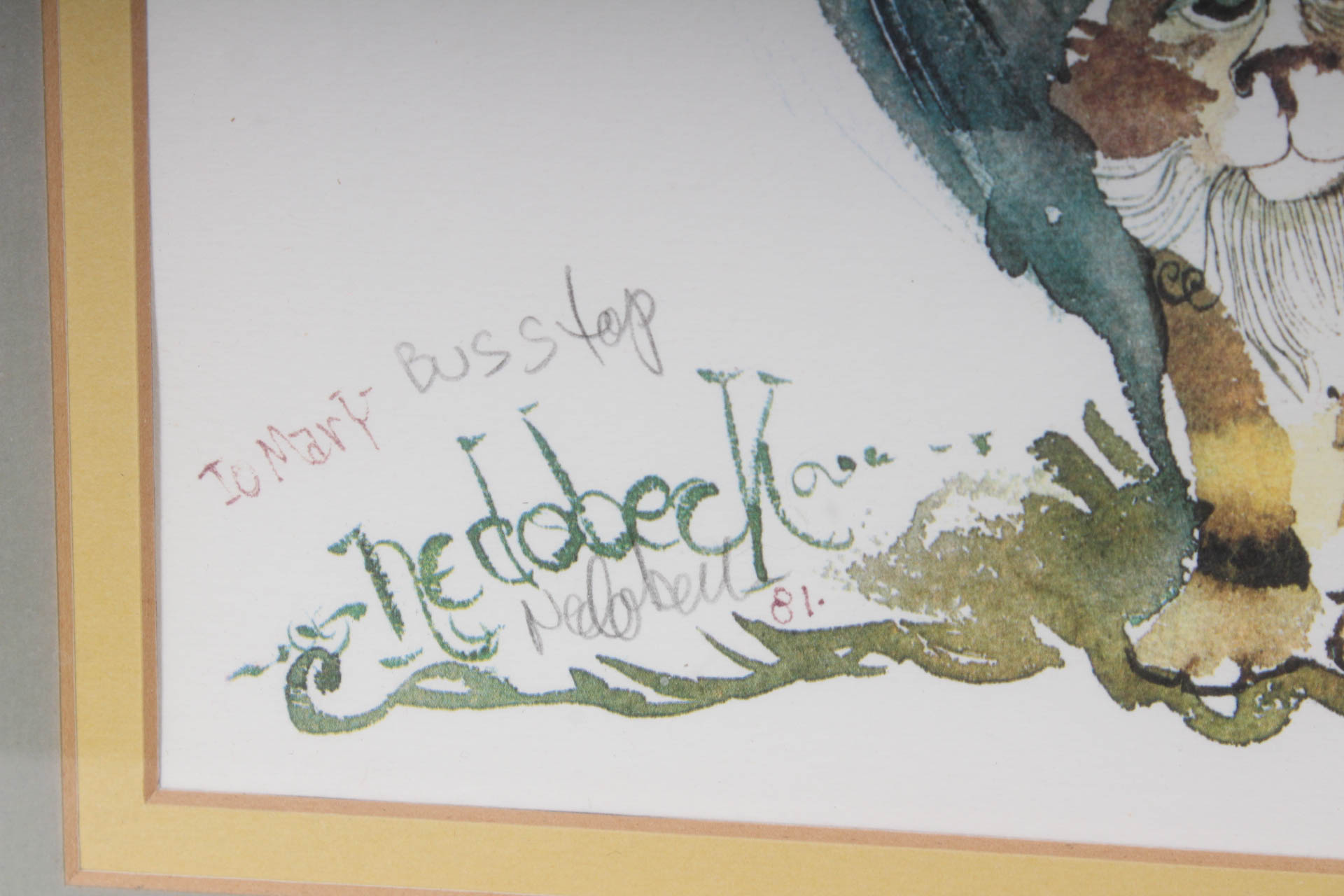 Don Nedobeck Offset Lithograph "Bus Stop"