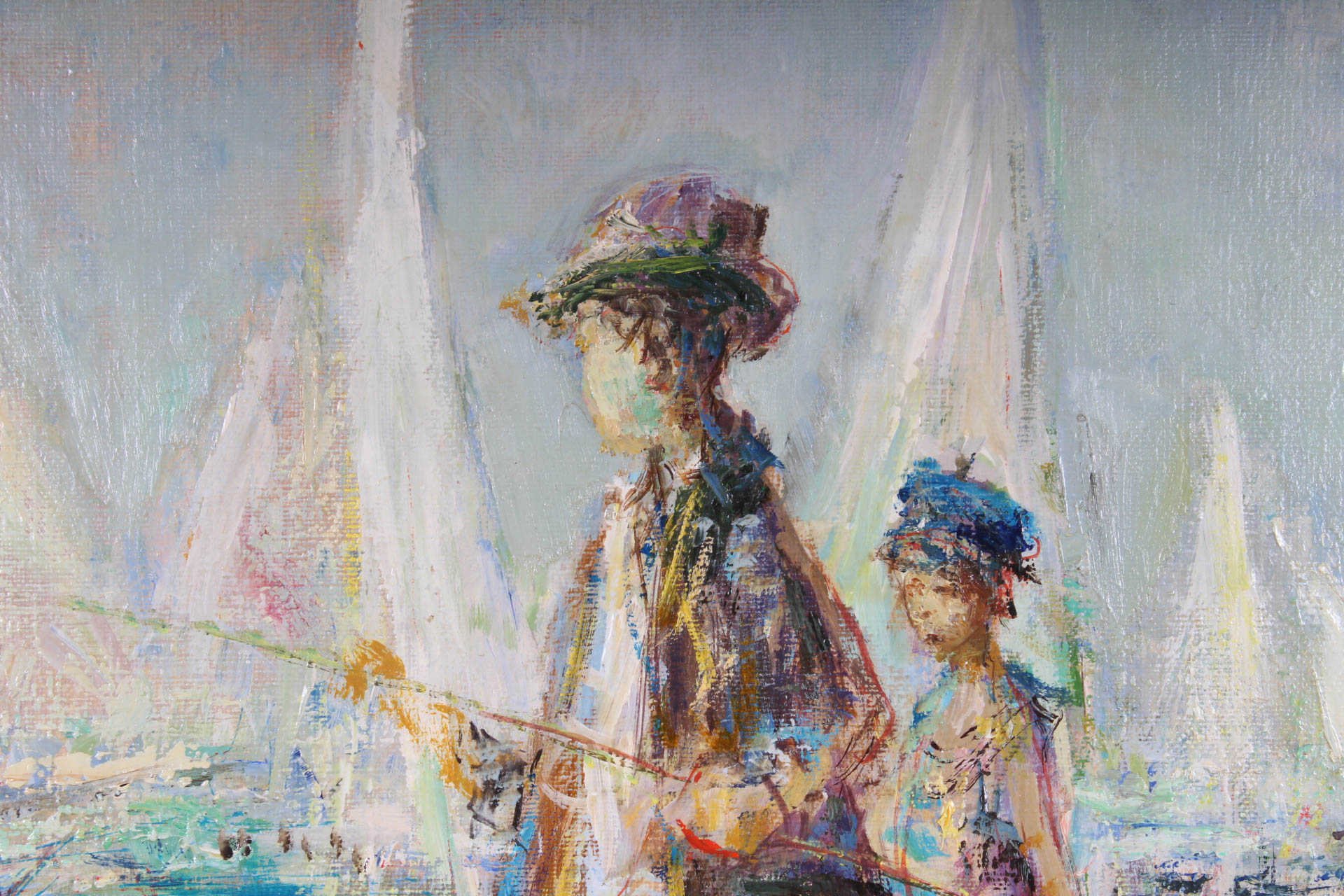 Jaques Lalande Oil on Cavnas "Les Regates"