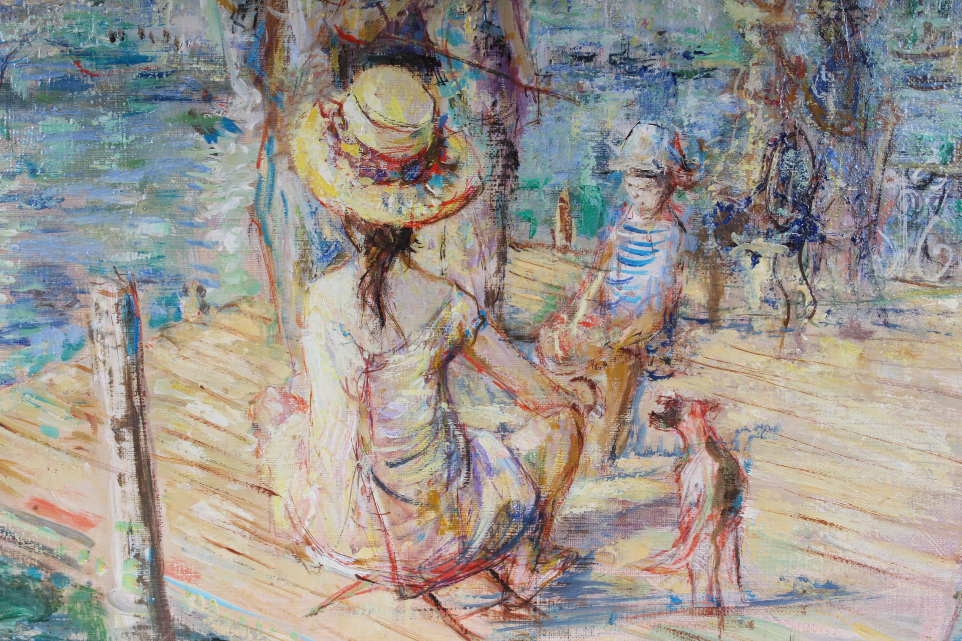 Jaques Lalande Oil on Cavnas "Les Regates"