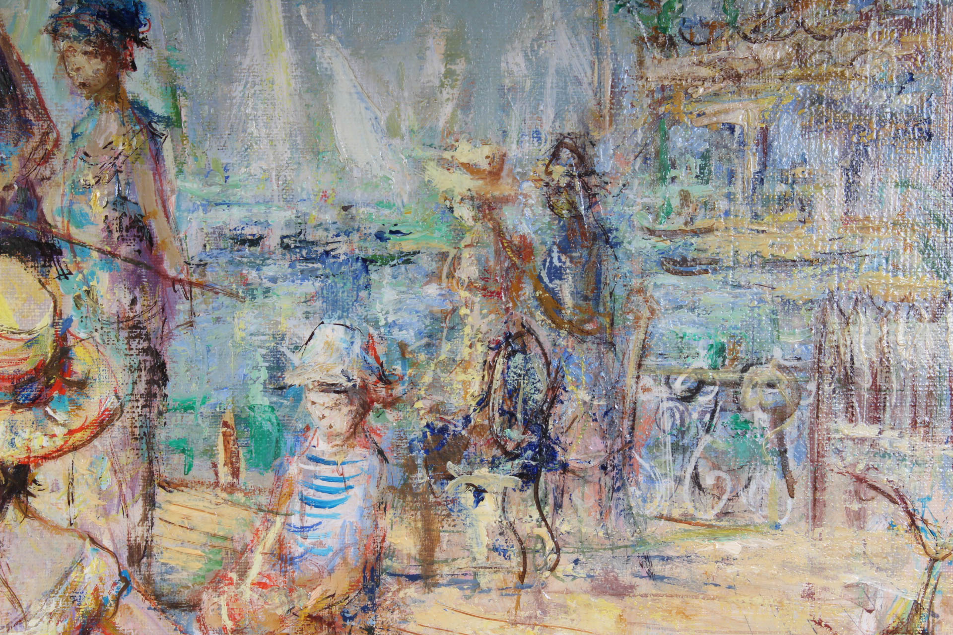 Jaques Lalande Oil on Cavnas "Les Regates"