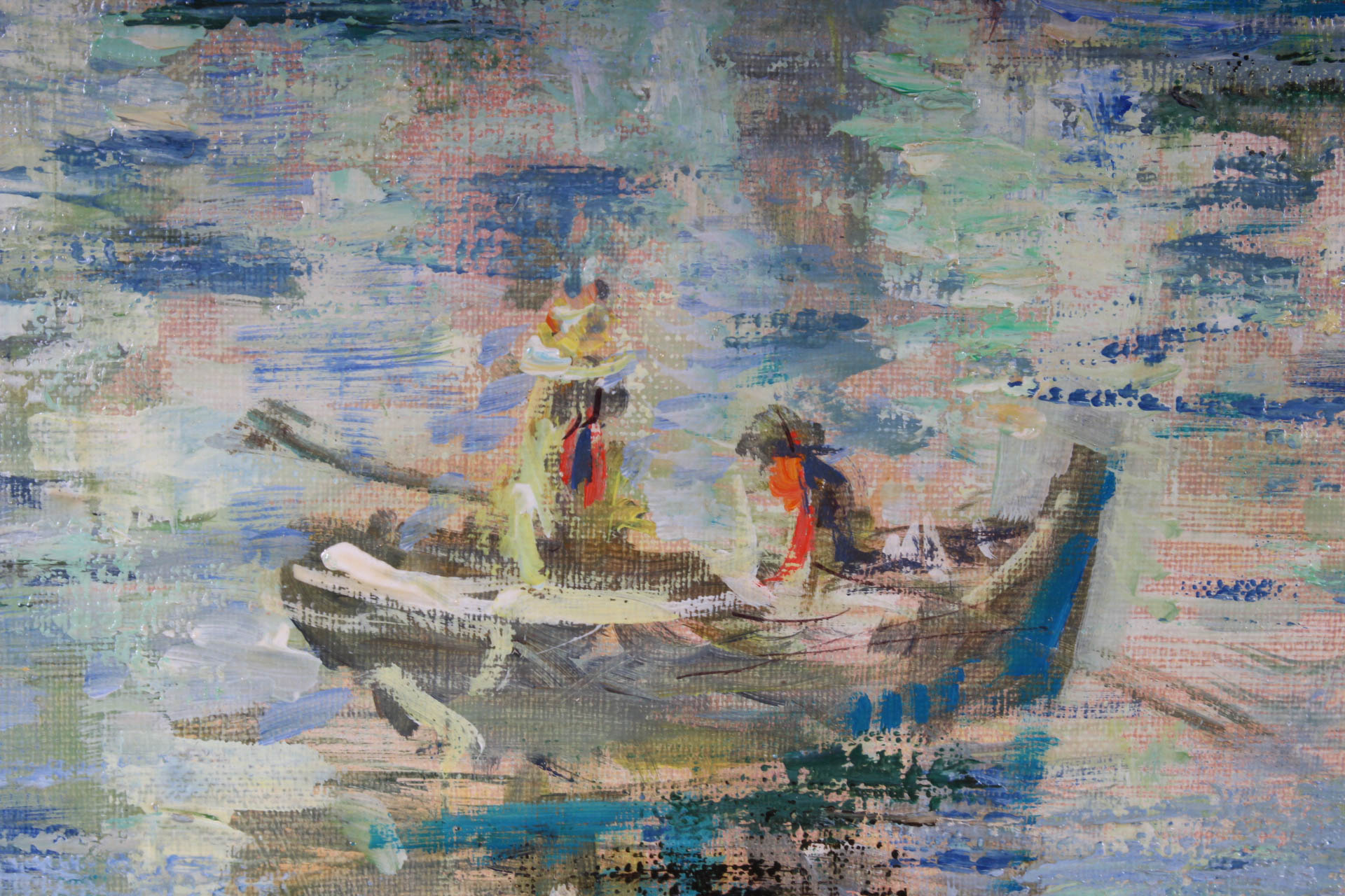 Jaques Lalande Oil on Cavnas "Les Regates"