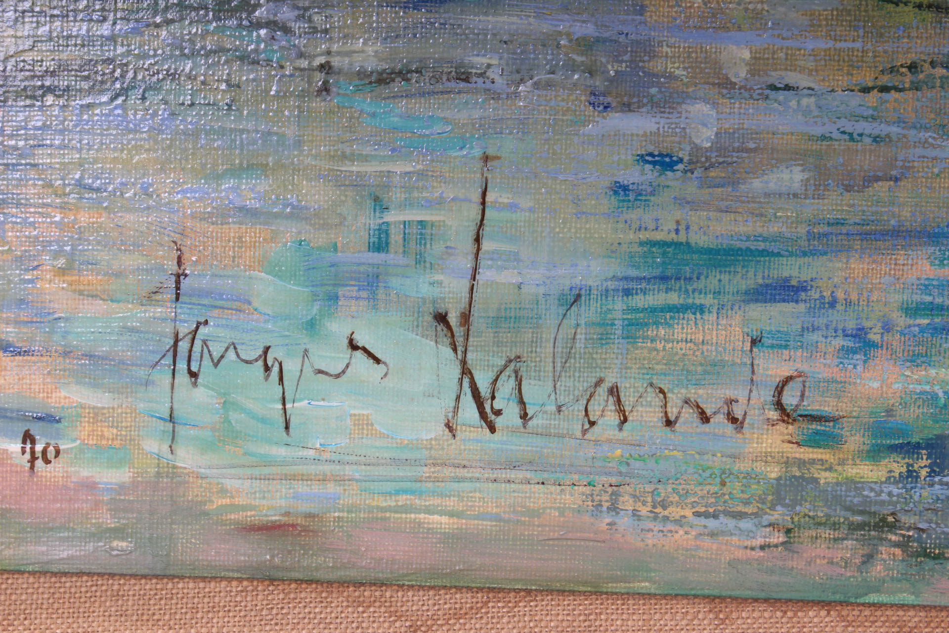 Jaques Lalande Oil on Cavnas "Les Regates"