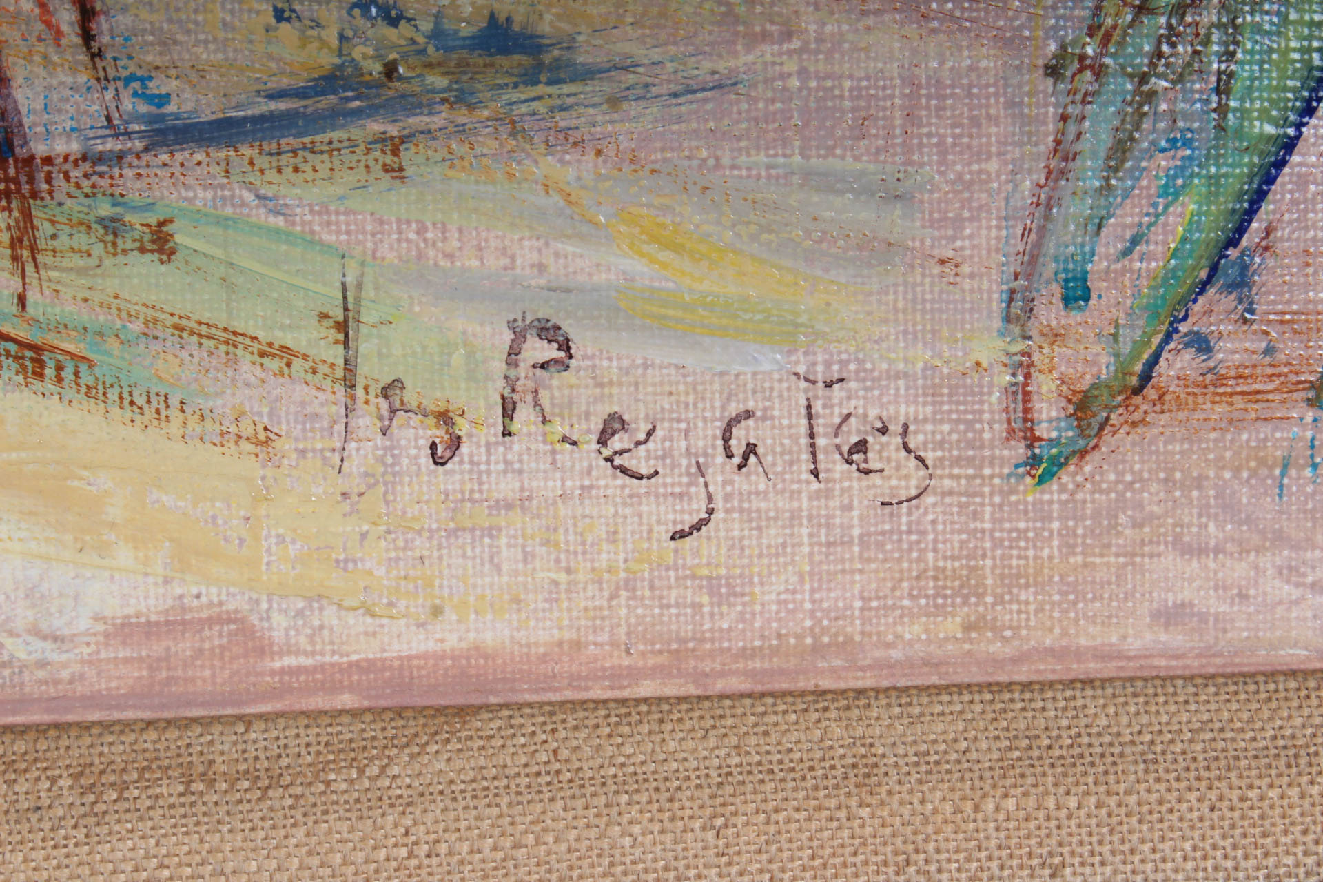 Jaques Lalande Oil on Cavnas "Les Regates"