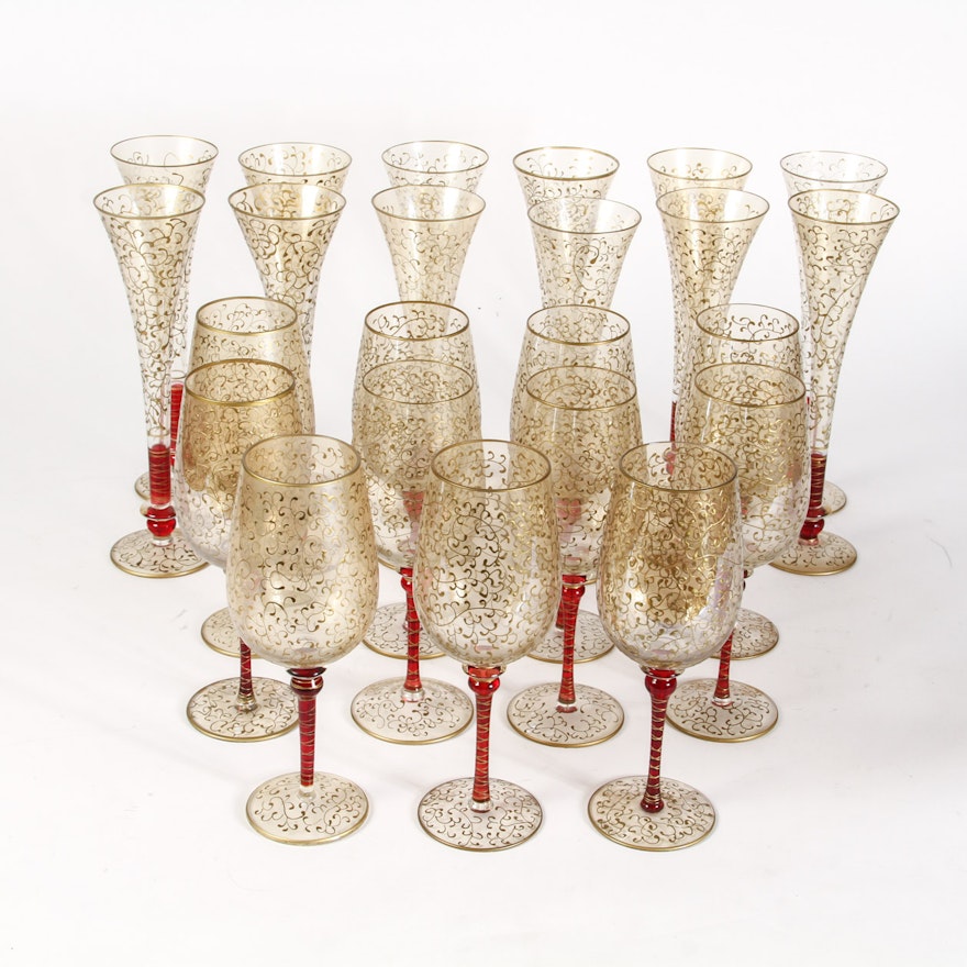 Bohemian Hand Painted Stemware