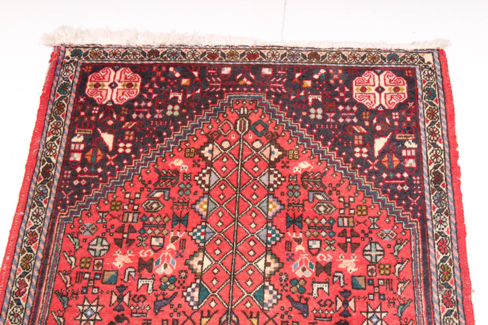 Semi-Antique Hand Knotted Persian Qashqai Accent Rug