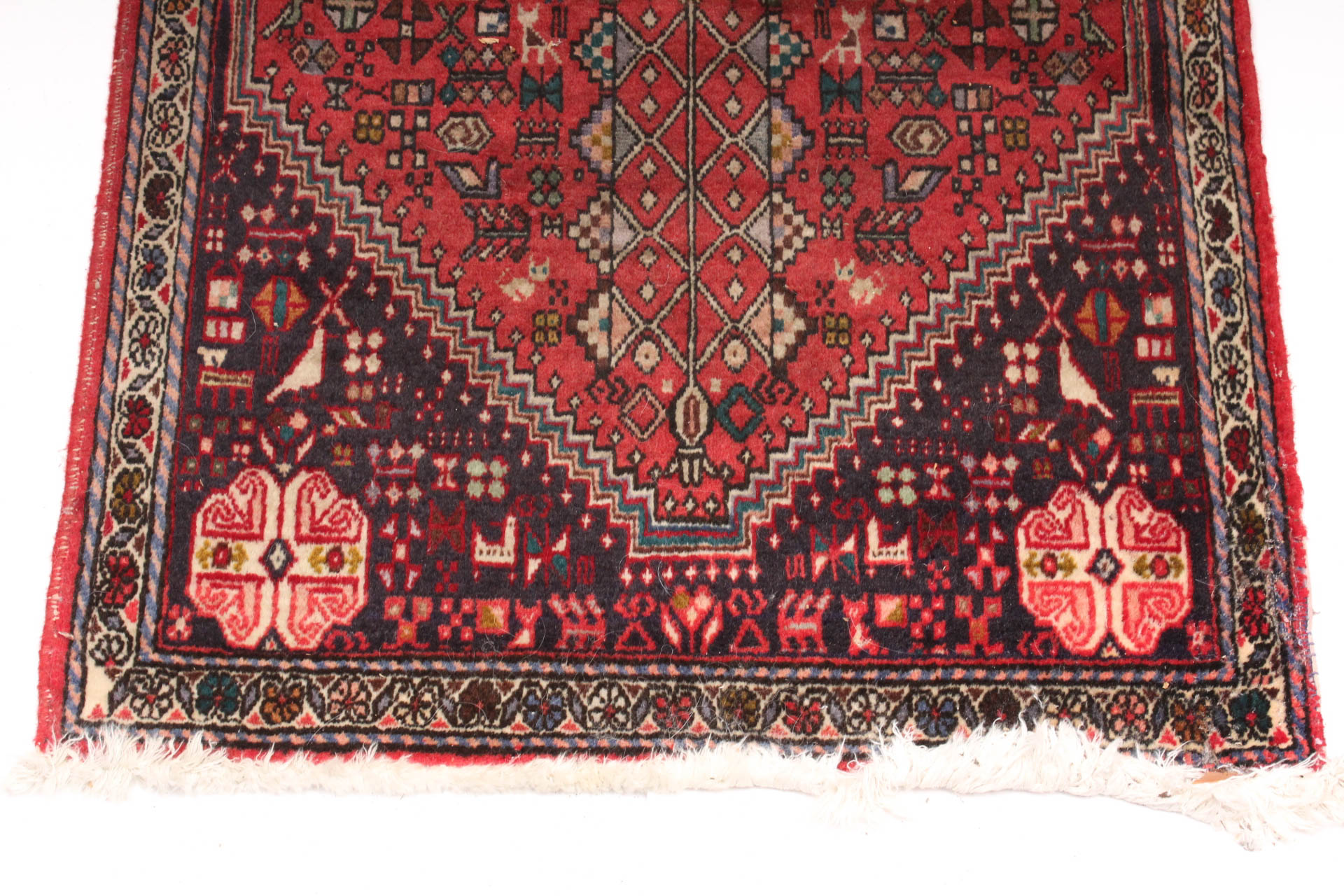 Semi-Antique Hand Knotted Persian Qashqai Accent Rug