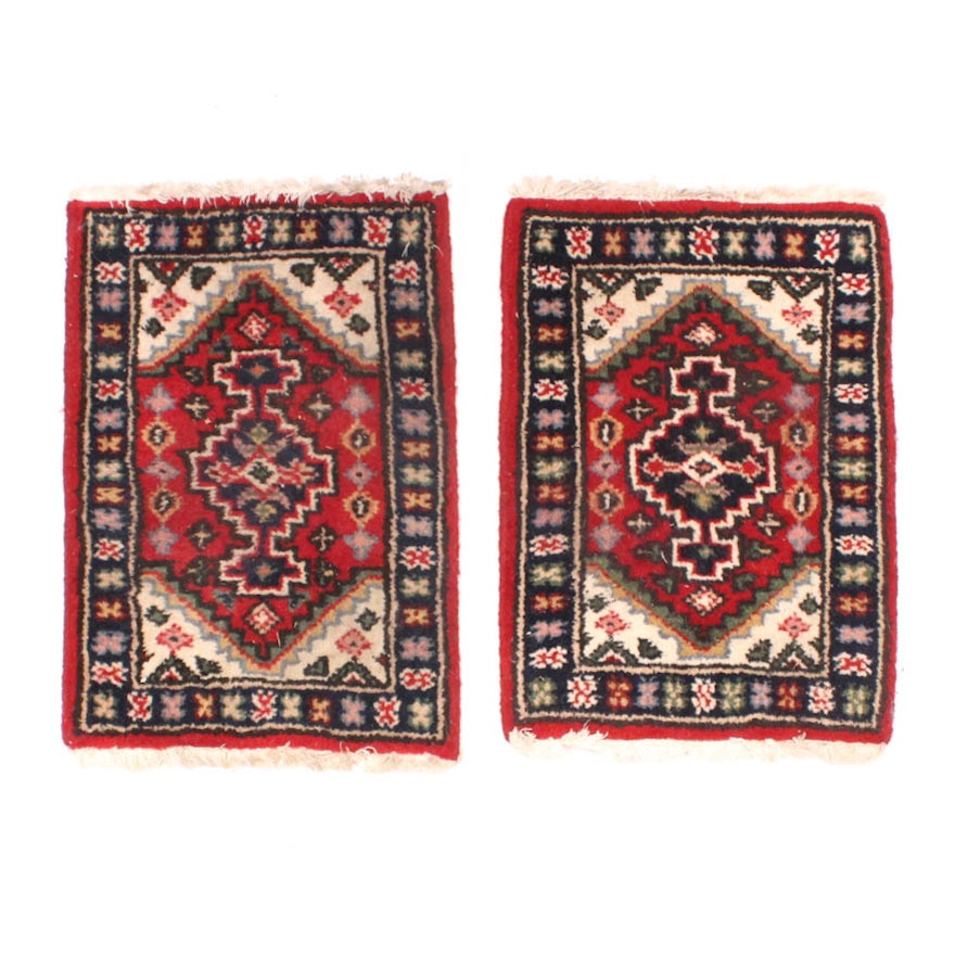 Matching Pair of Handwoven Persian Accent Rugs