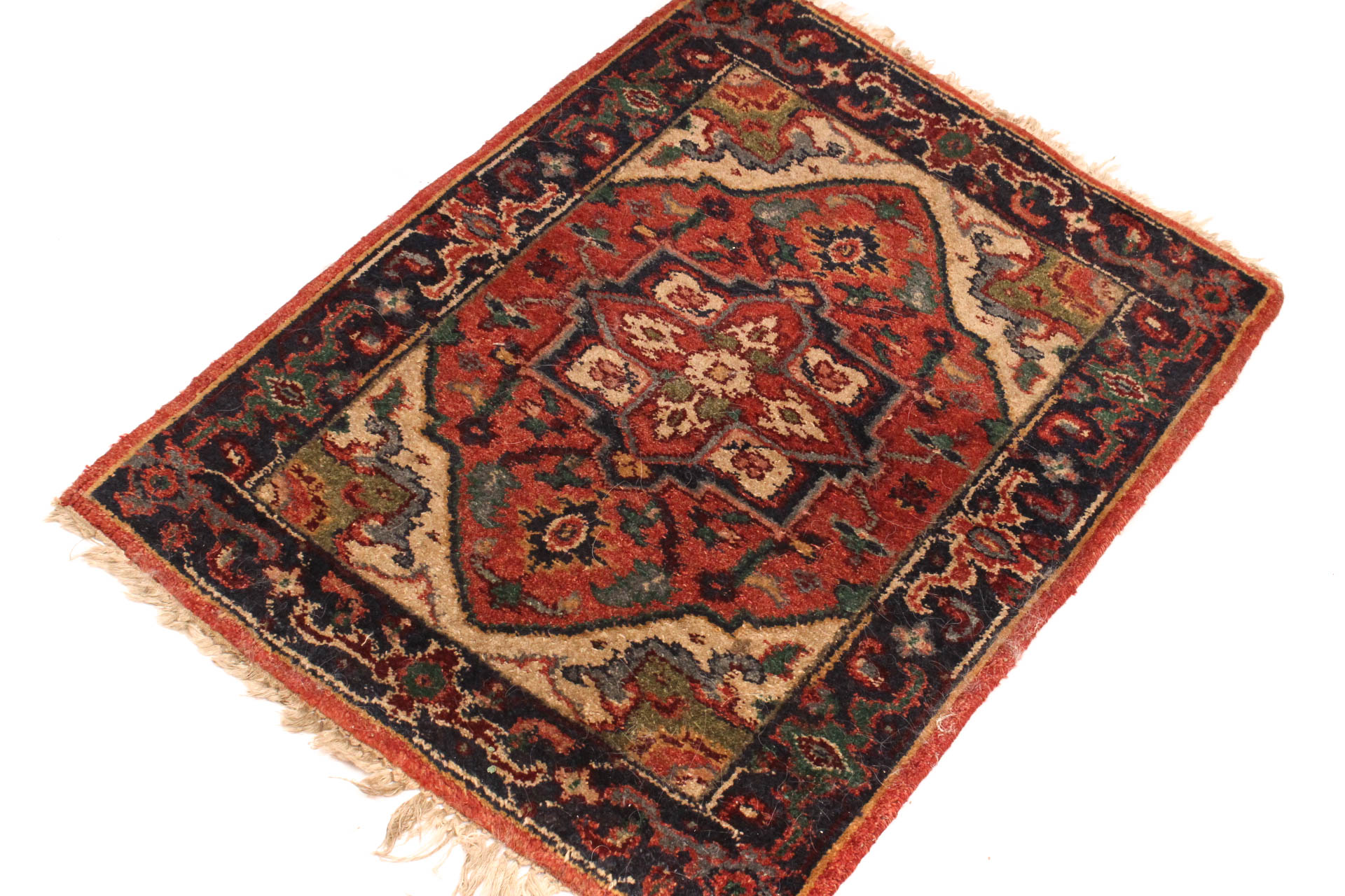 Hand Knotted Persian Heriz Wool Accent Rug