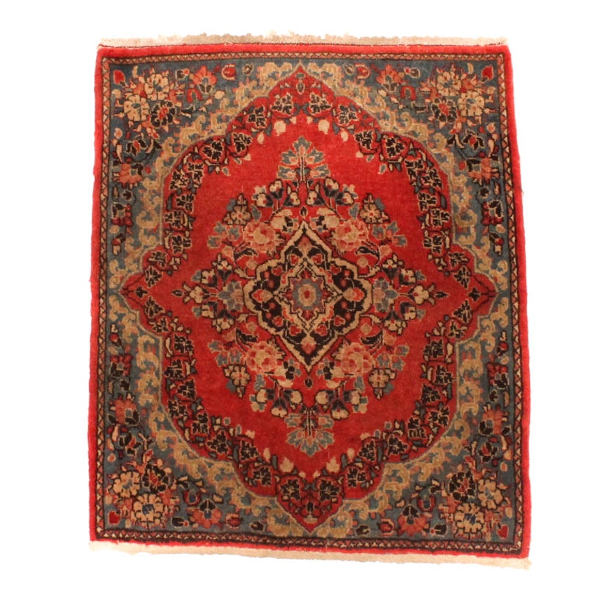 Hand-Knotted Indo-Persian Kerman Style Accent Rug