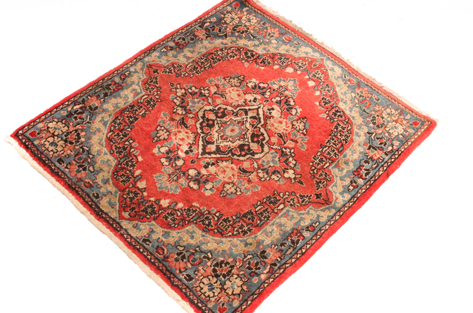 Hand-Knotted Indo-Persian Kerman Style Accent Rug