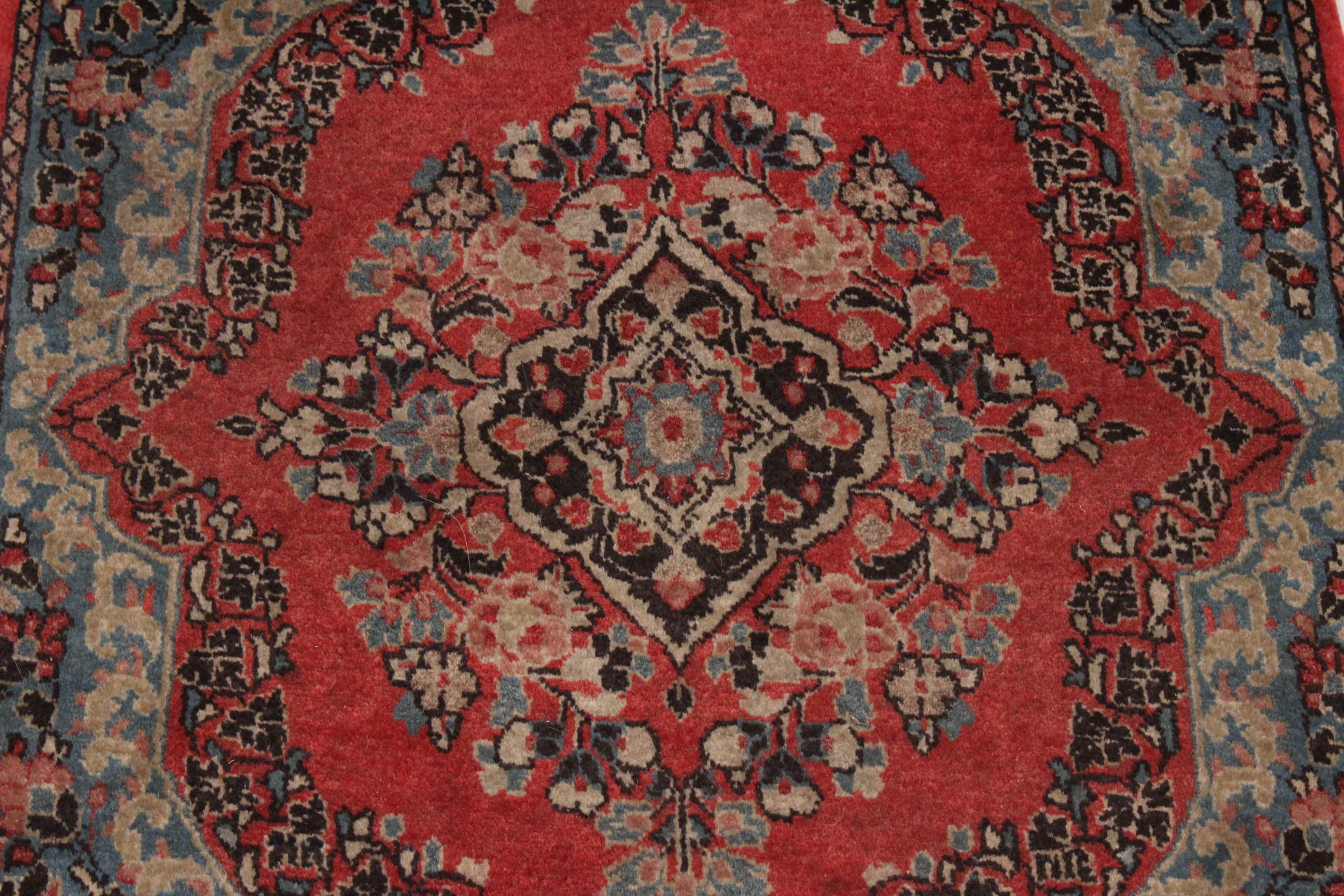 Hand-Knotted Indo-Persian Kerman Style Accent Rug