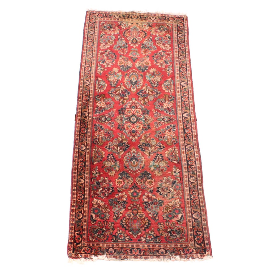 Hand-Knotted Persian Sarouk Carpet Runner