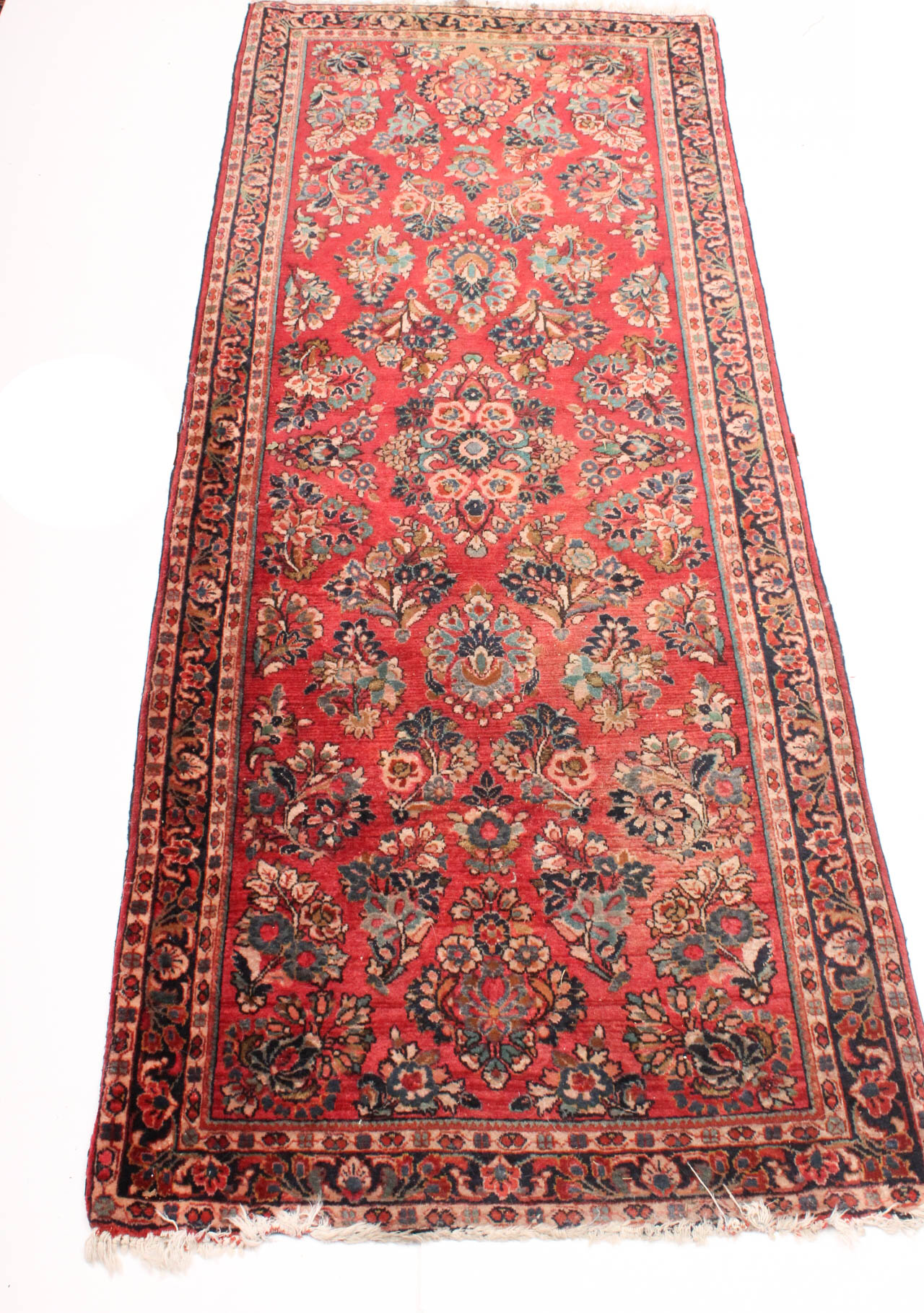 Hand-Knotted Persian Sarouk Carpet Runner
