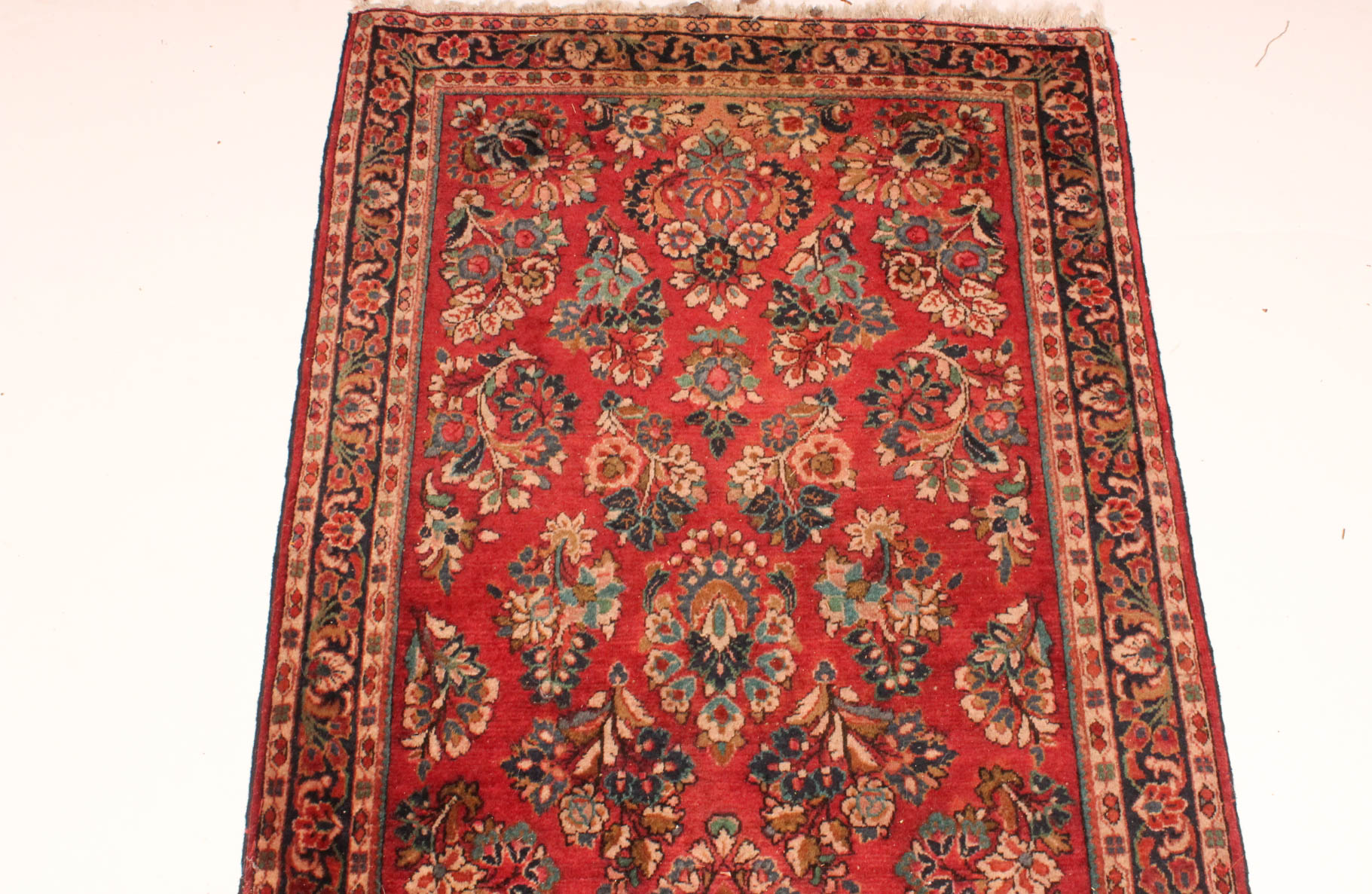 Hand-Knotted Persian Sarouk Carpet Runner