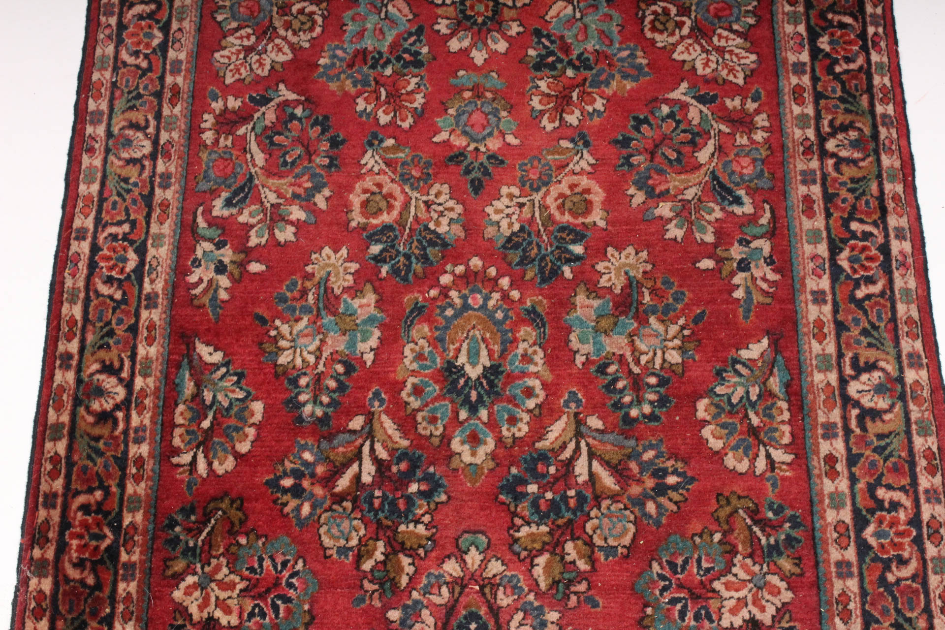 Hand-Knotted Persian Sarouk Carpet Runner