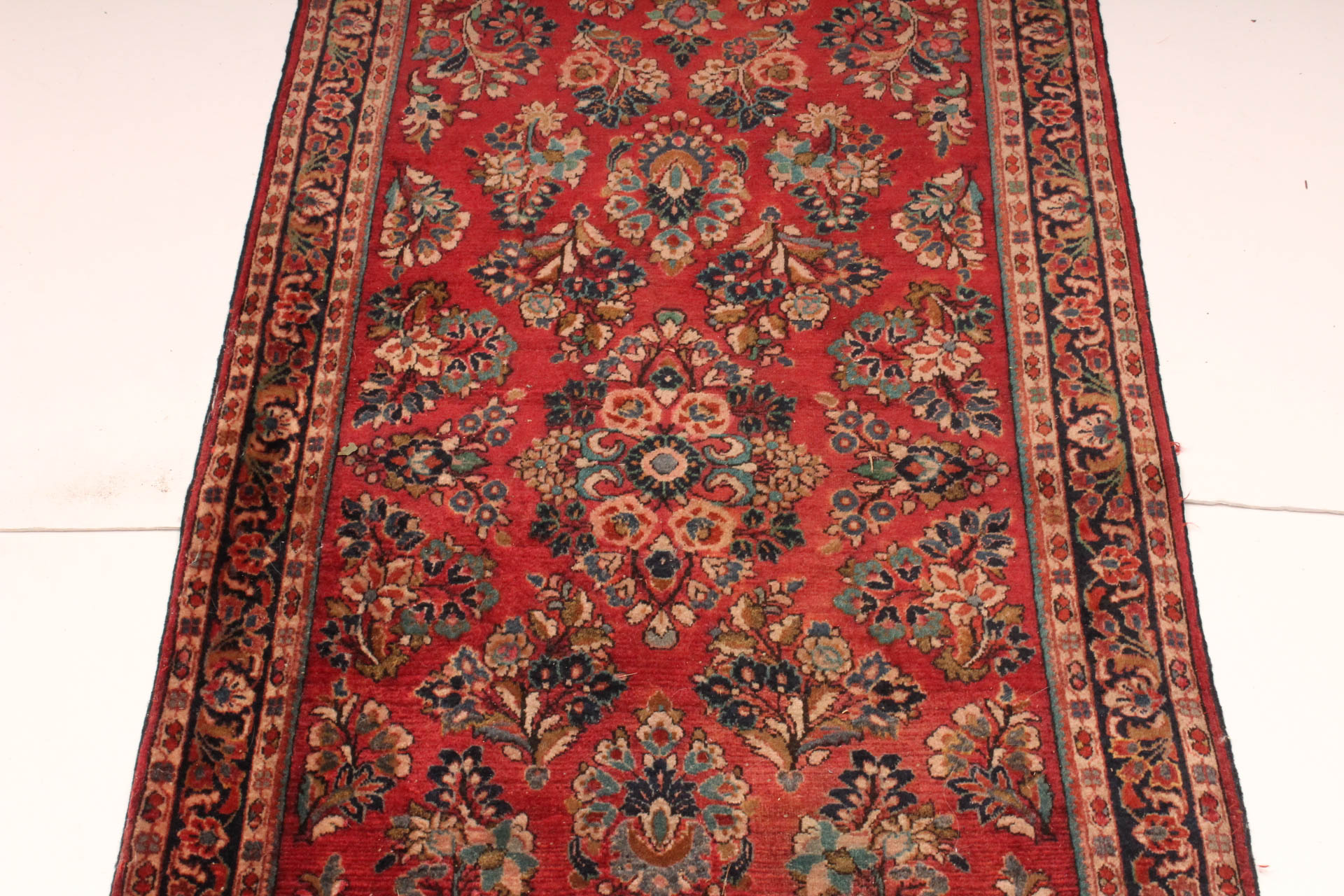 Hand-Knotted Persian Sarouk Carpet Runner