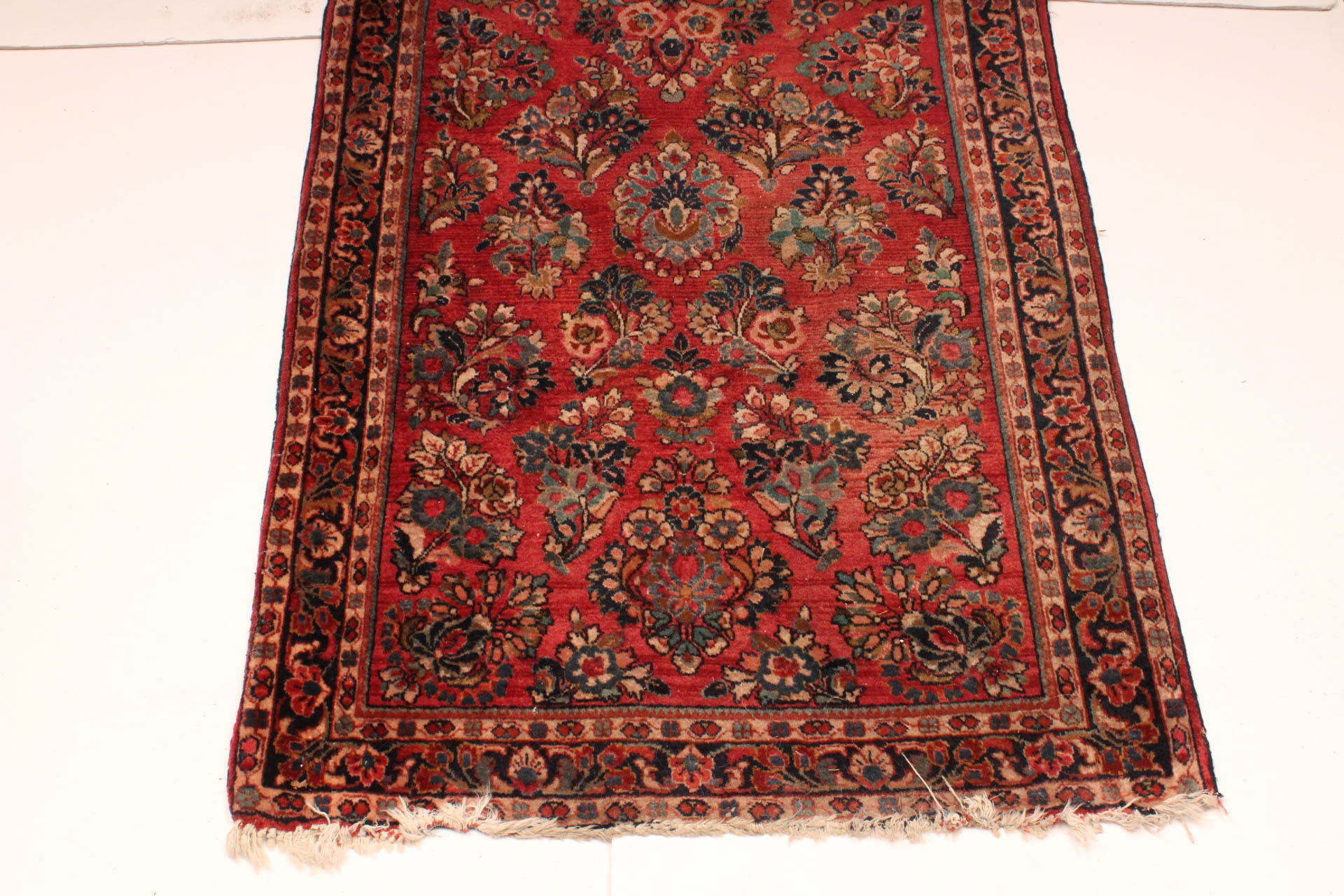Hand-Knotted Persian Sarouk Carpet Runner