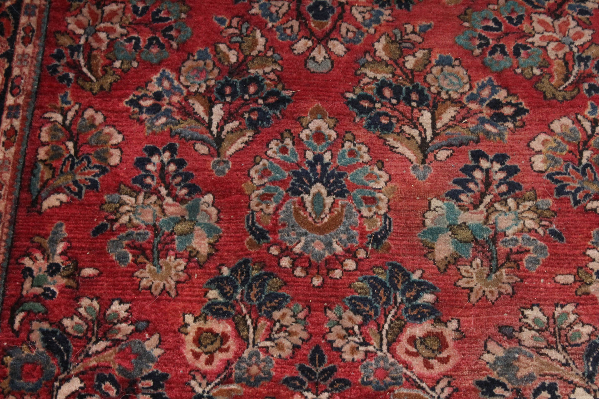 Hand-Knotted Persian Sarouk Carpet Runner