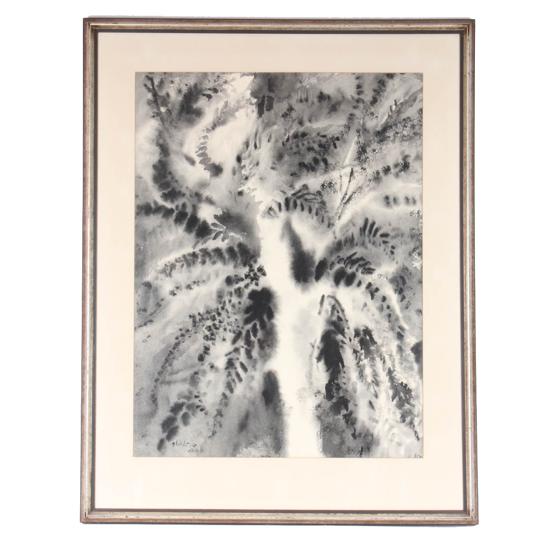 Original Thelma Walter Watercolor Painting "Nocturne Tree"