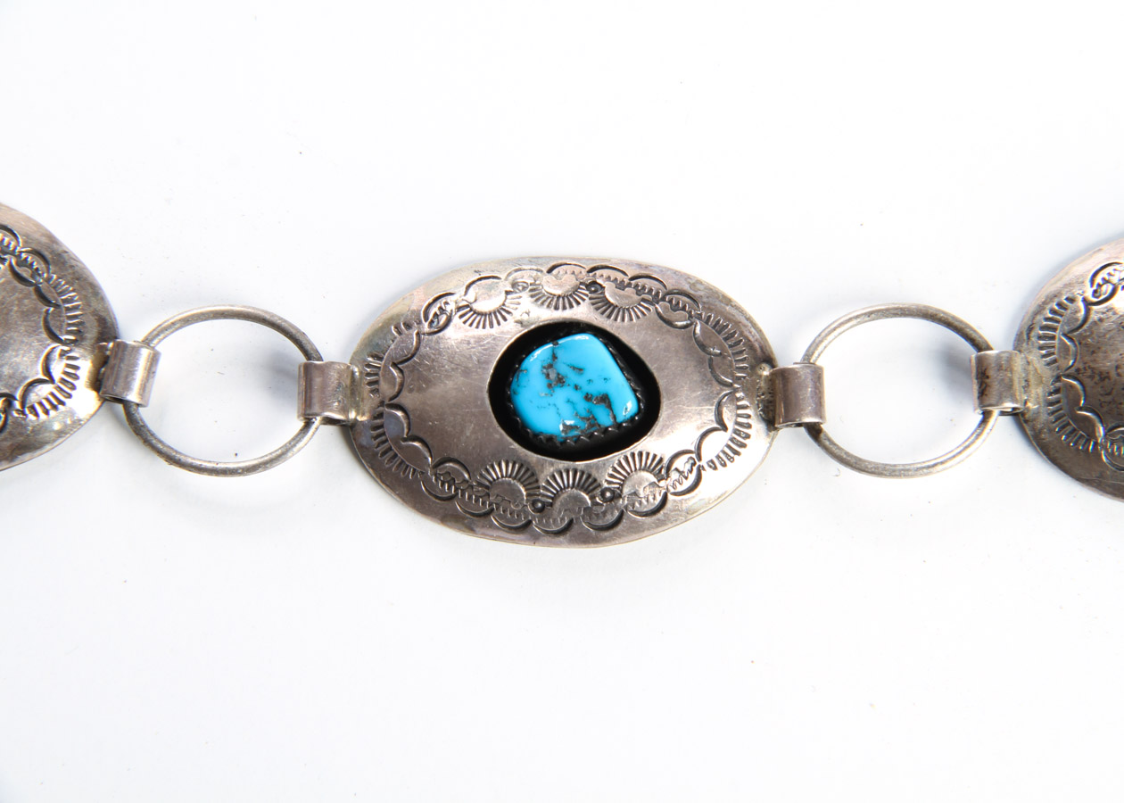 Pauline Benally Navajo Sterling Silver and Turquoise Concho Belt