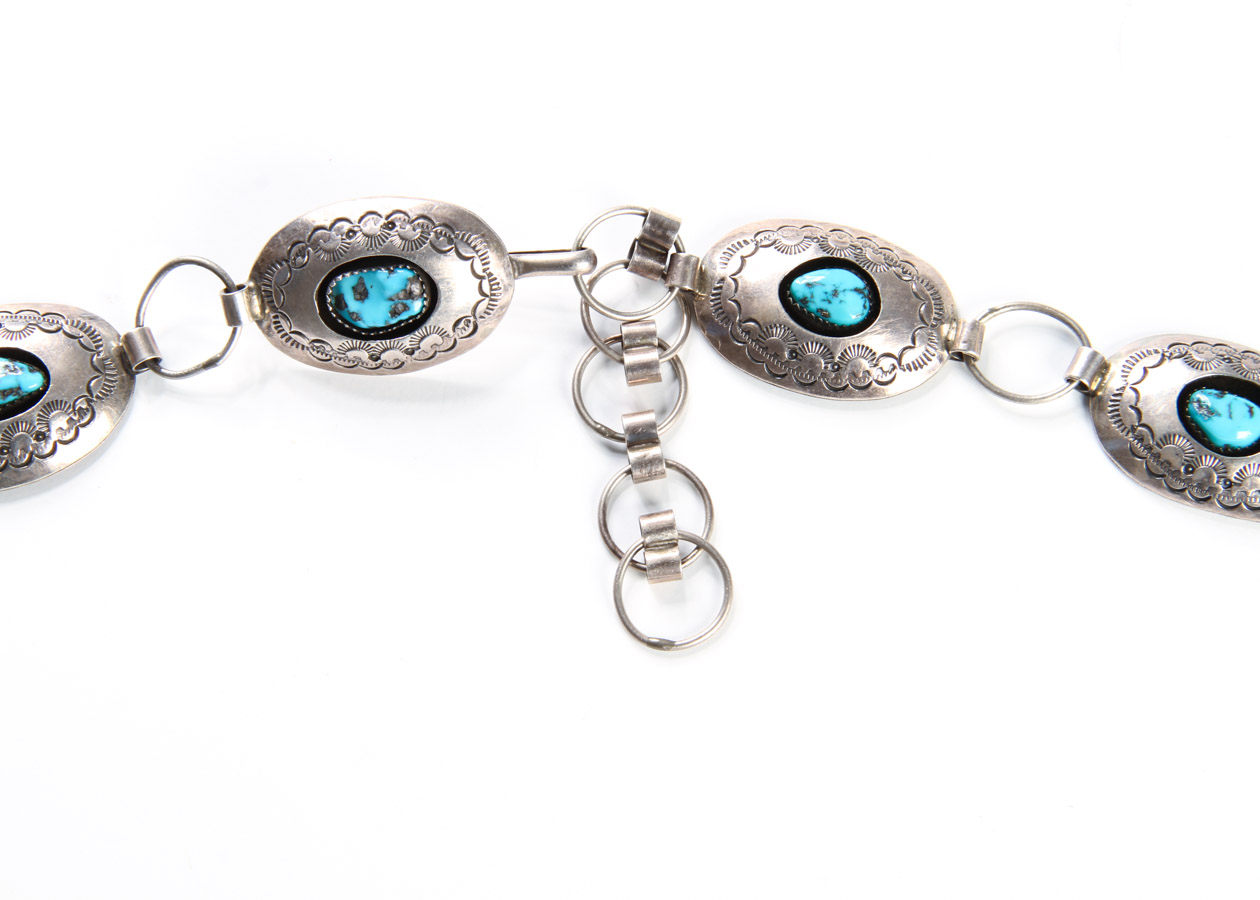 Pauline Benally Navajo Sterling Silver and Turquoise Concho Belt