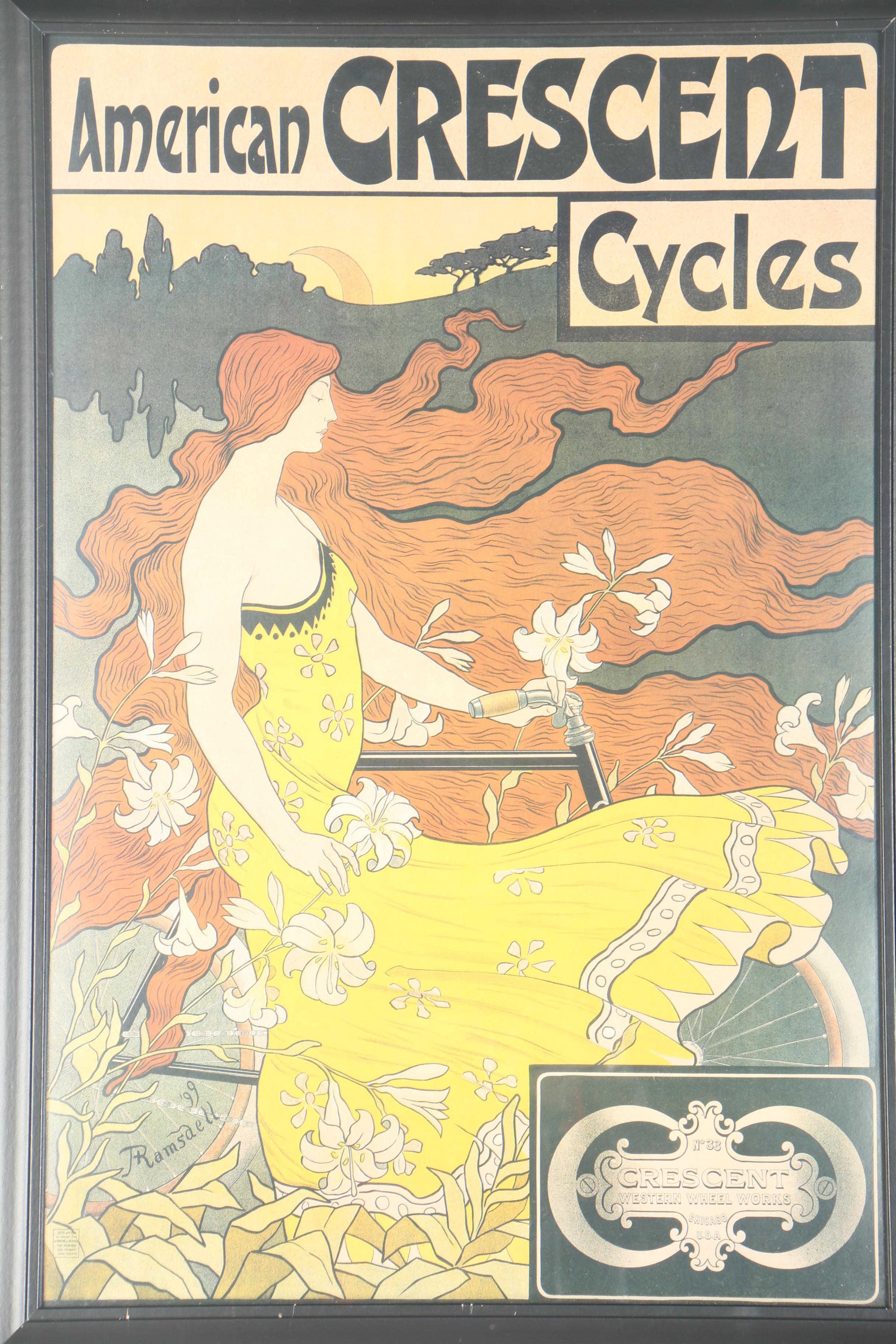 After Frederick Winthrop Ramsdell "American Crescent Cycles" Poster