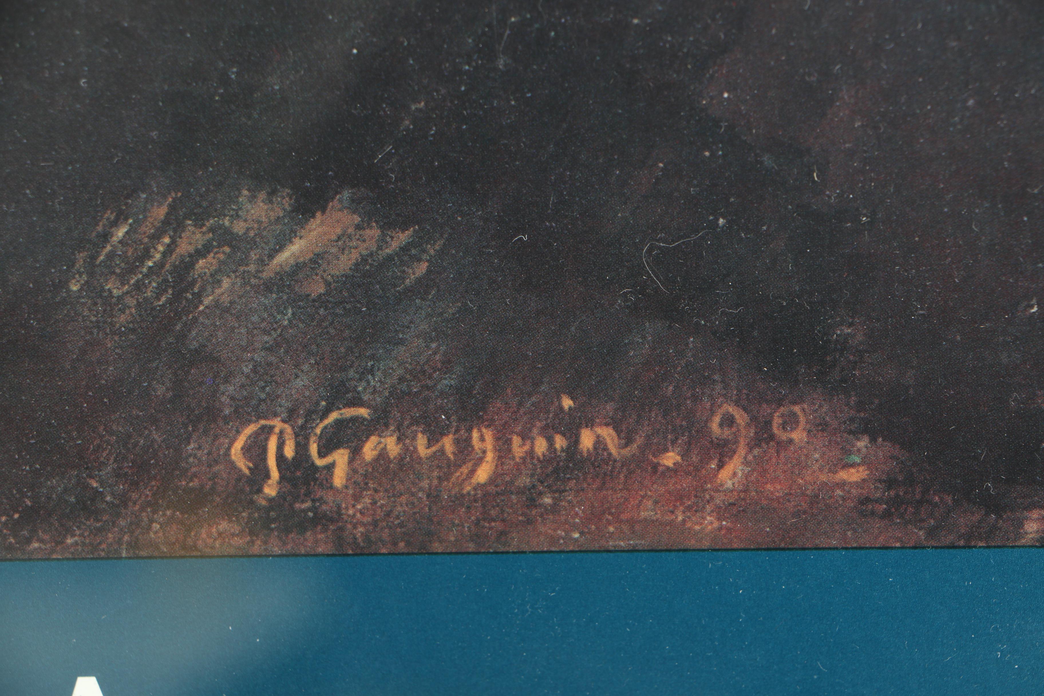 After Paul Gauguin Offset Lithograph "Landscape at Le Pouldu"