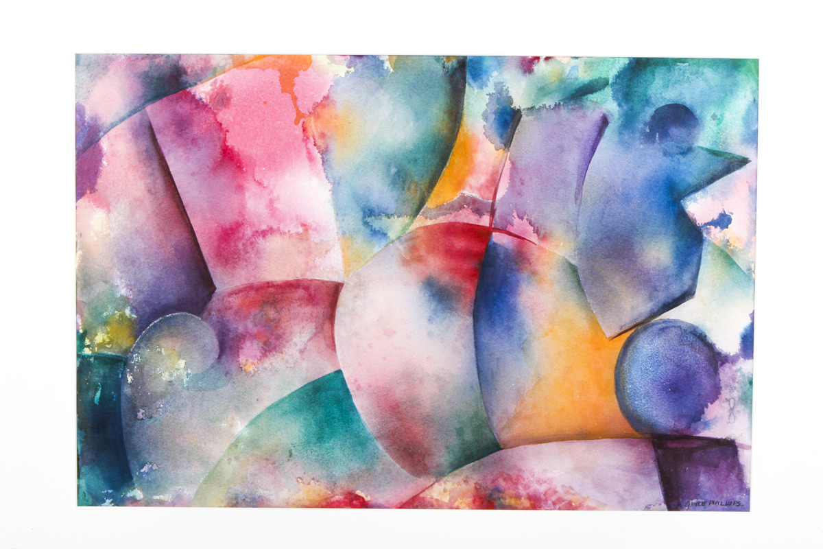 Framed Abstract Watercolor Painting