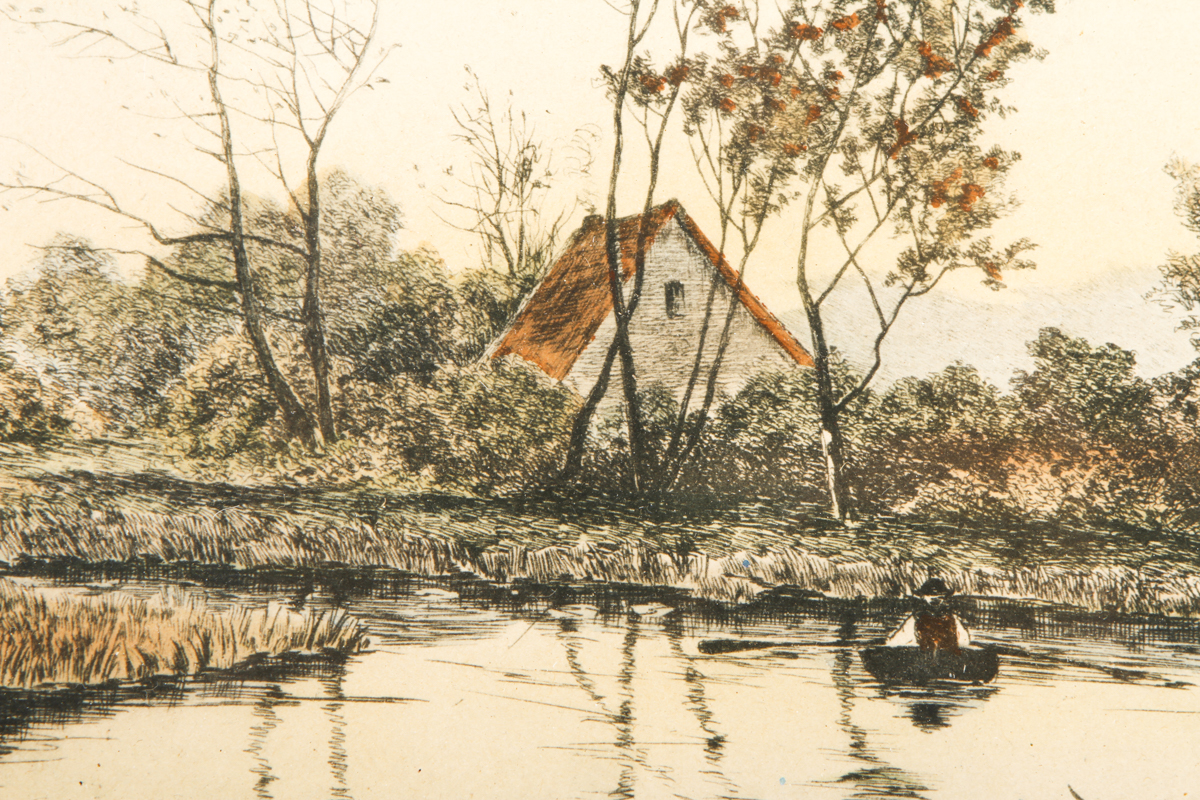 E. Pearle Etching "Ye Olde Mill"