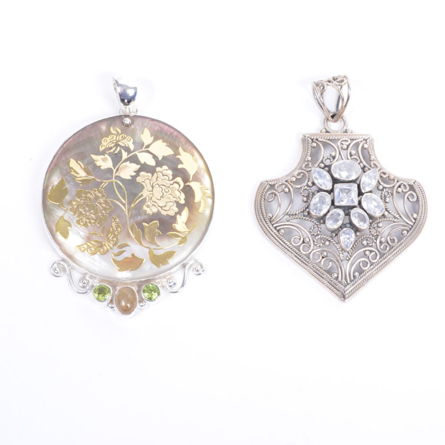 Sterling Silver and Silver Tone Pendants