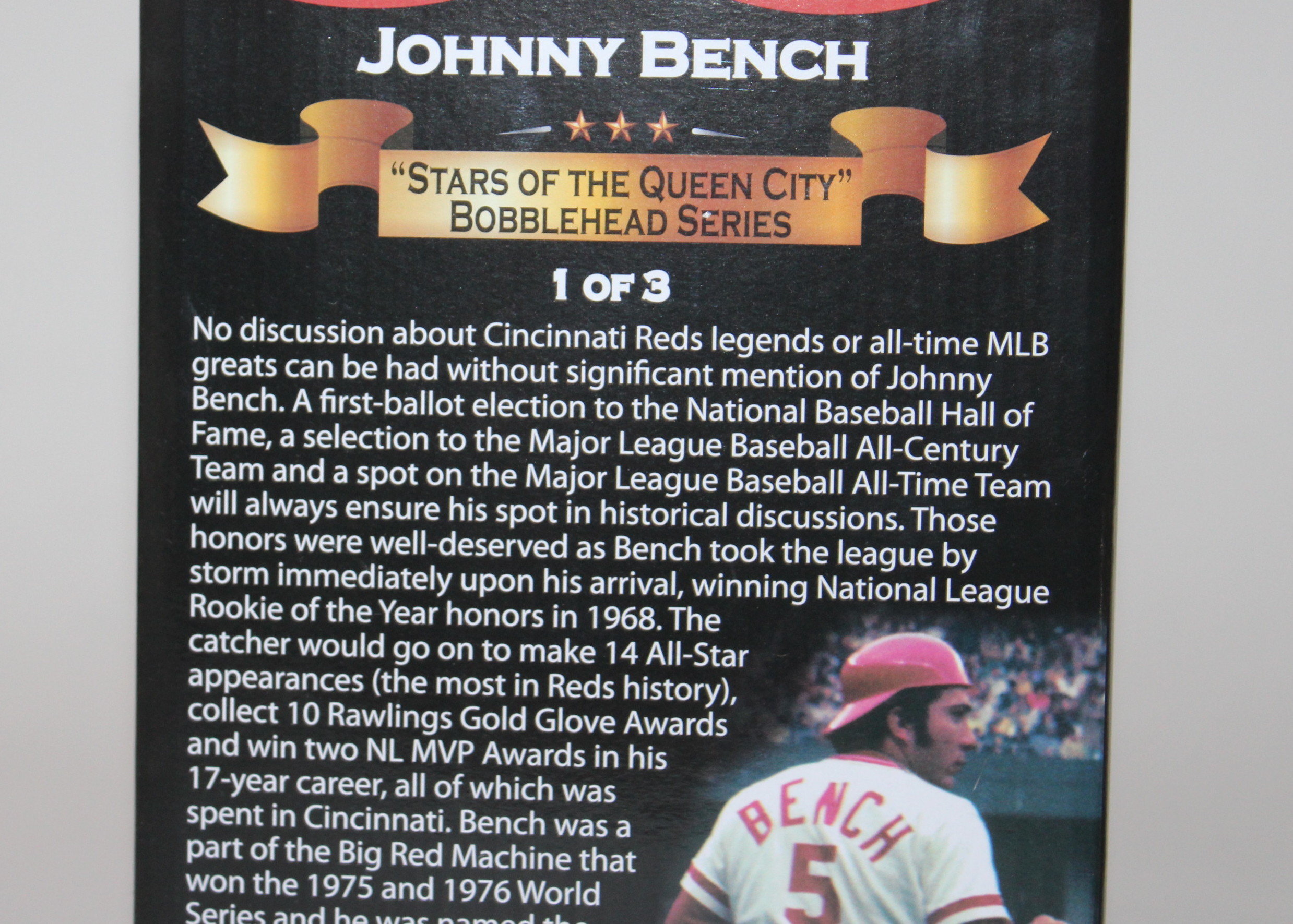 Johnny Bench Autographed Baseball and Bobblehead