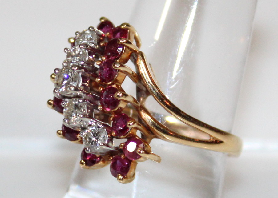Diamond and Ruby Cocktail Ring