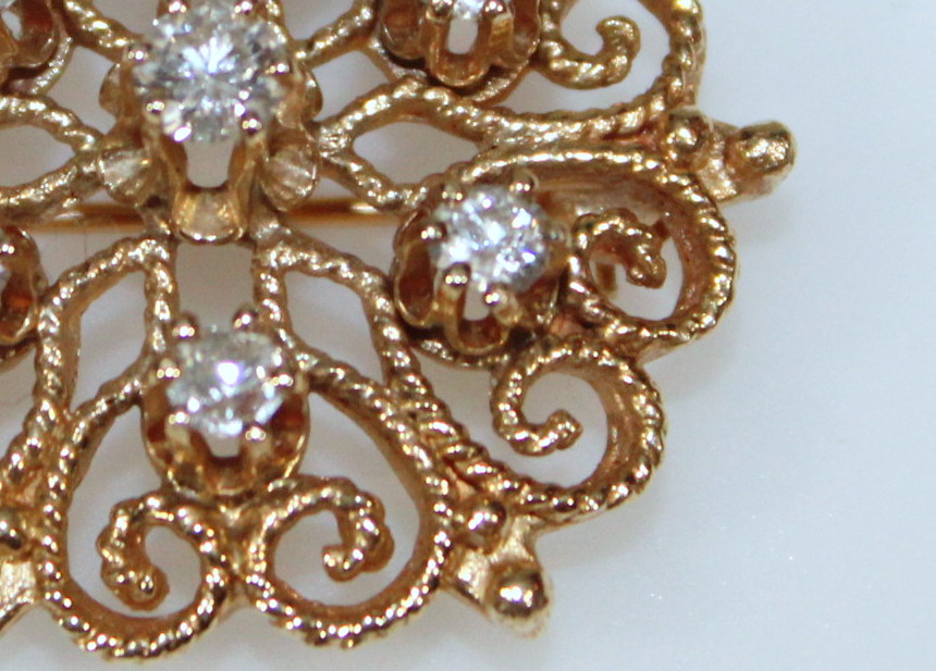 Gold and Diamond Brooch