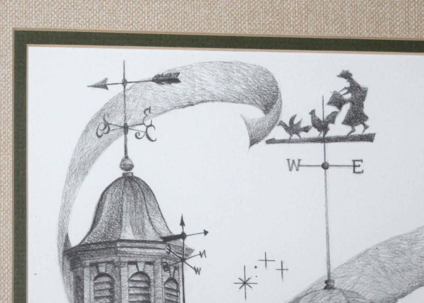 Offset Lithograph Print "Cupolas of Mariemont" by John Ruthven