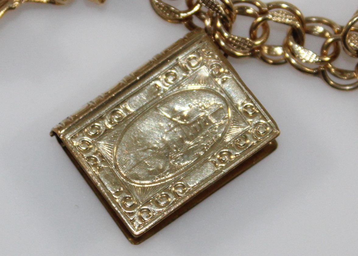 14K Gold Charm Bracelet and Charms