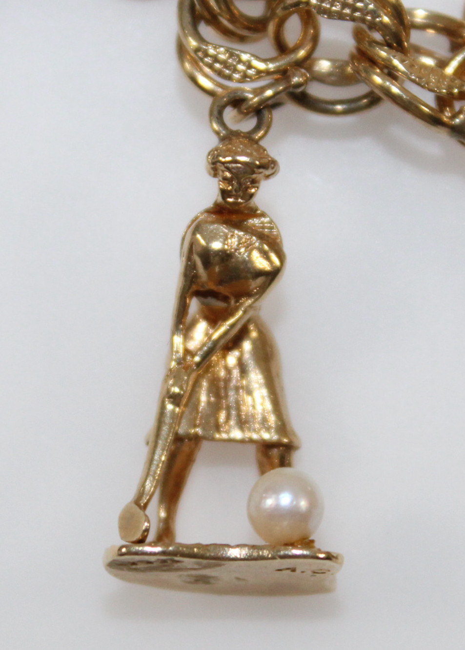 14K Gold Charm Bracelet and Charms