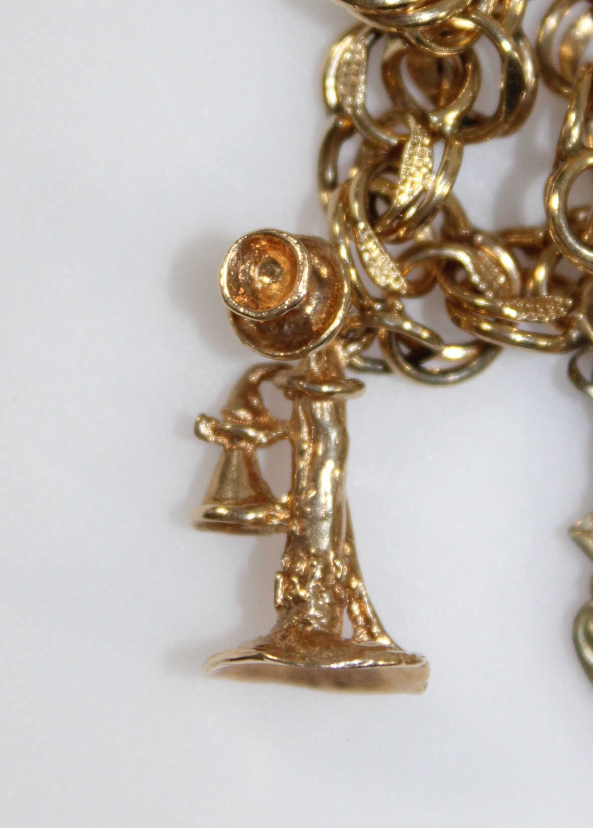 14K Gold Charm Bracelet and Charms