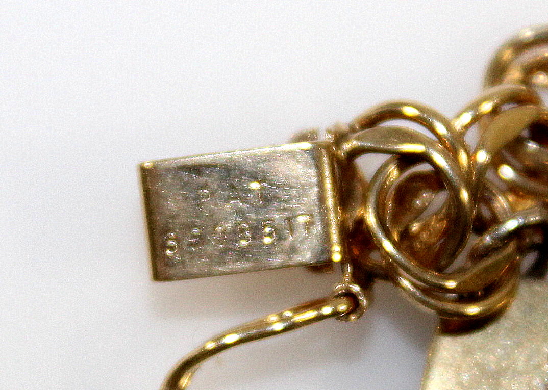 14K Gold Charm Bracelet and Charms