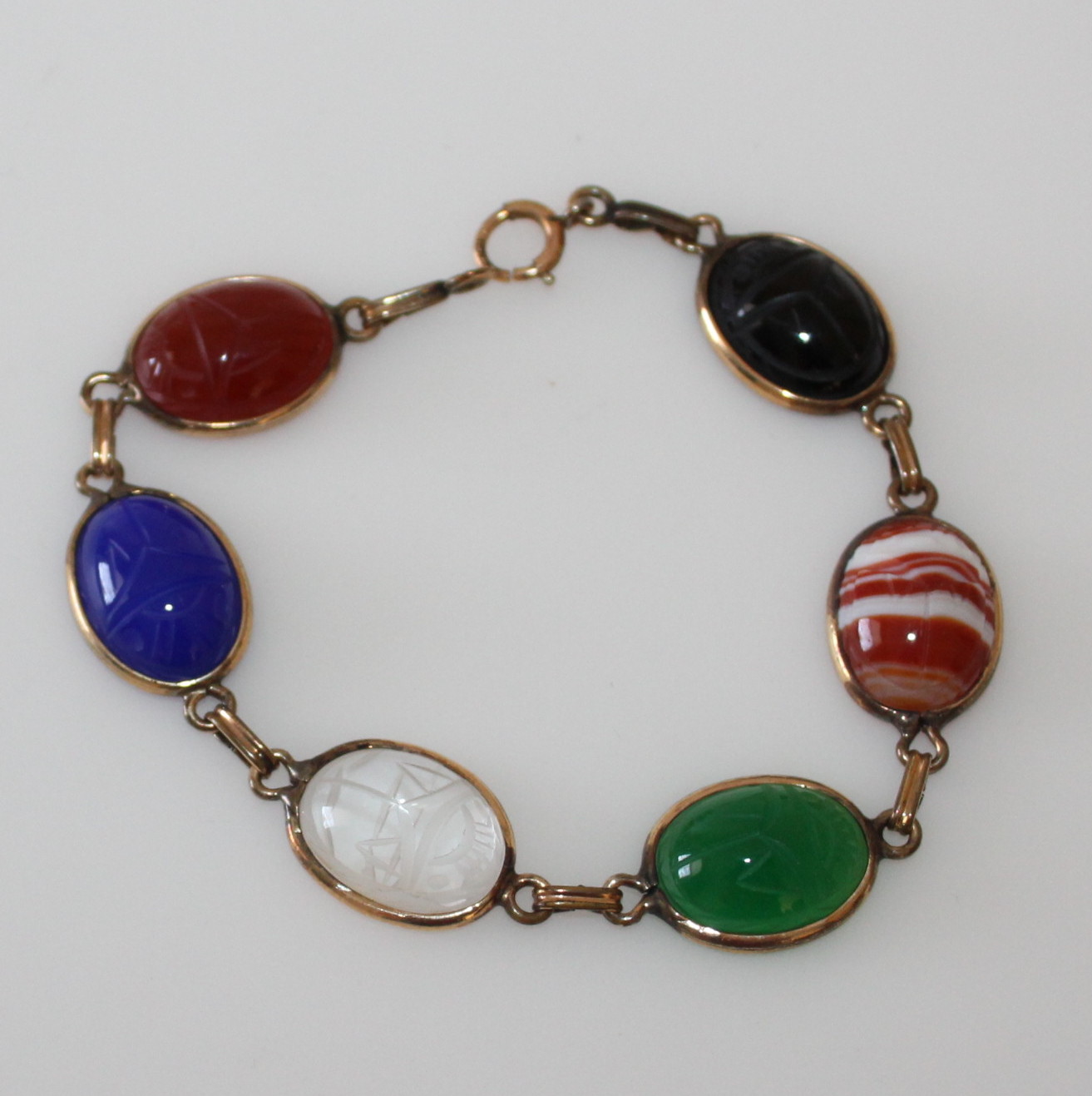 Vintage Scarab Bracelet and Earrings