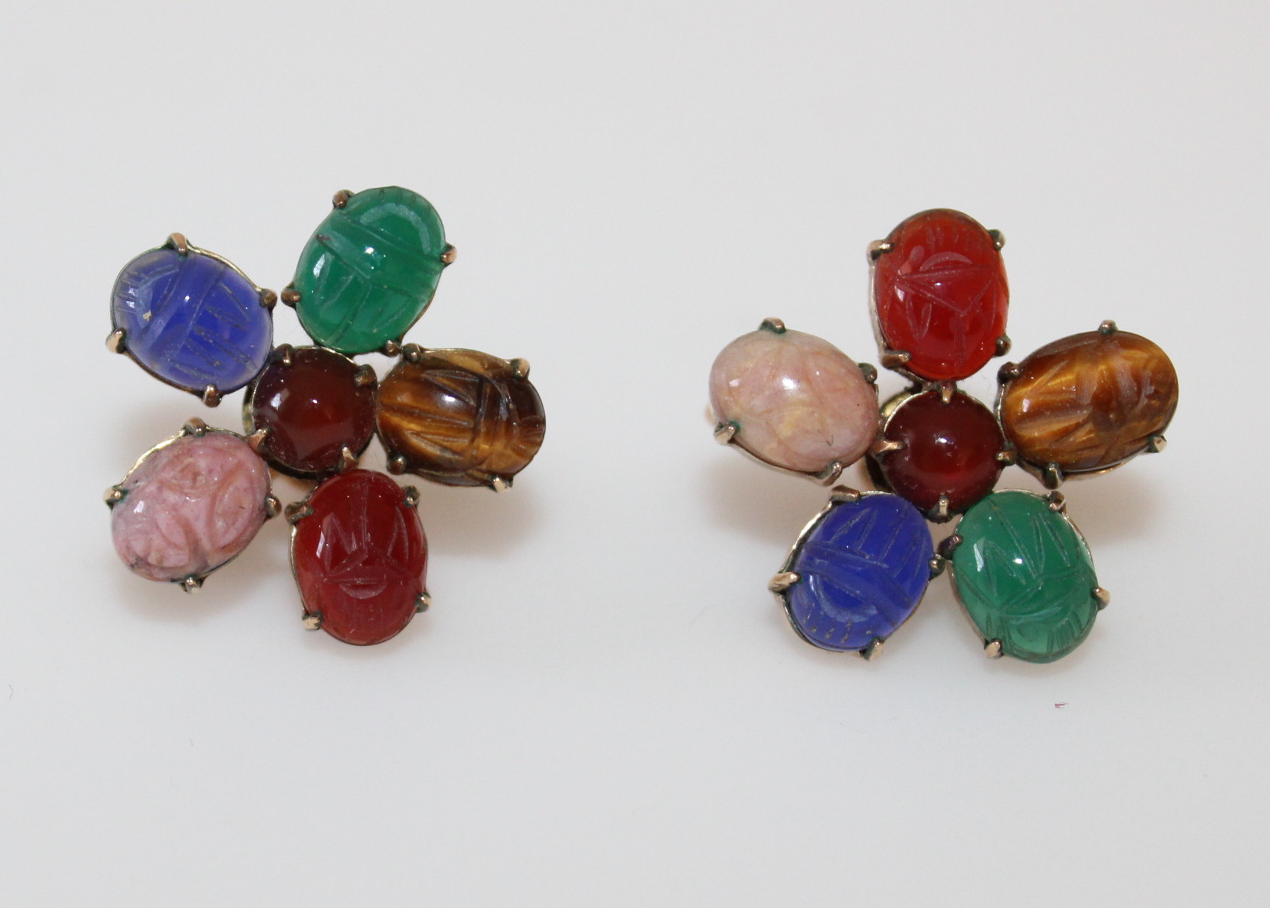 Vintage Scarab Bracelet and Earrings