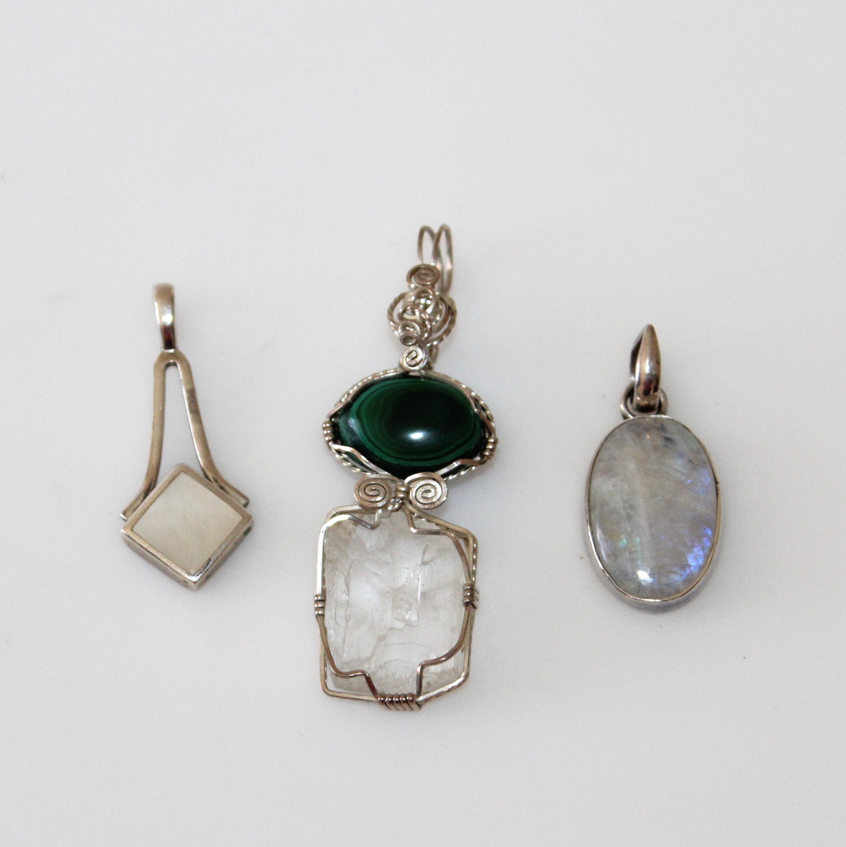 Sterling and Natural Stone Pendants