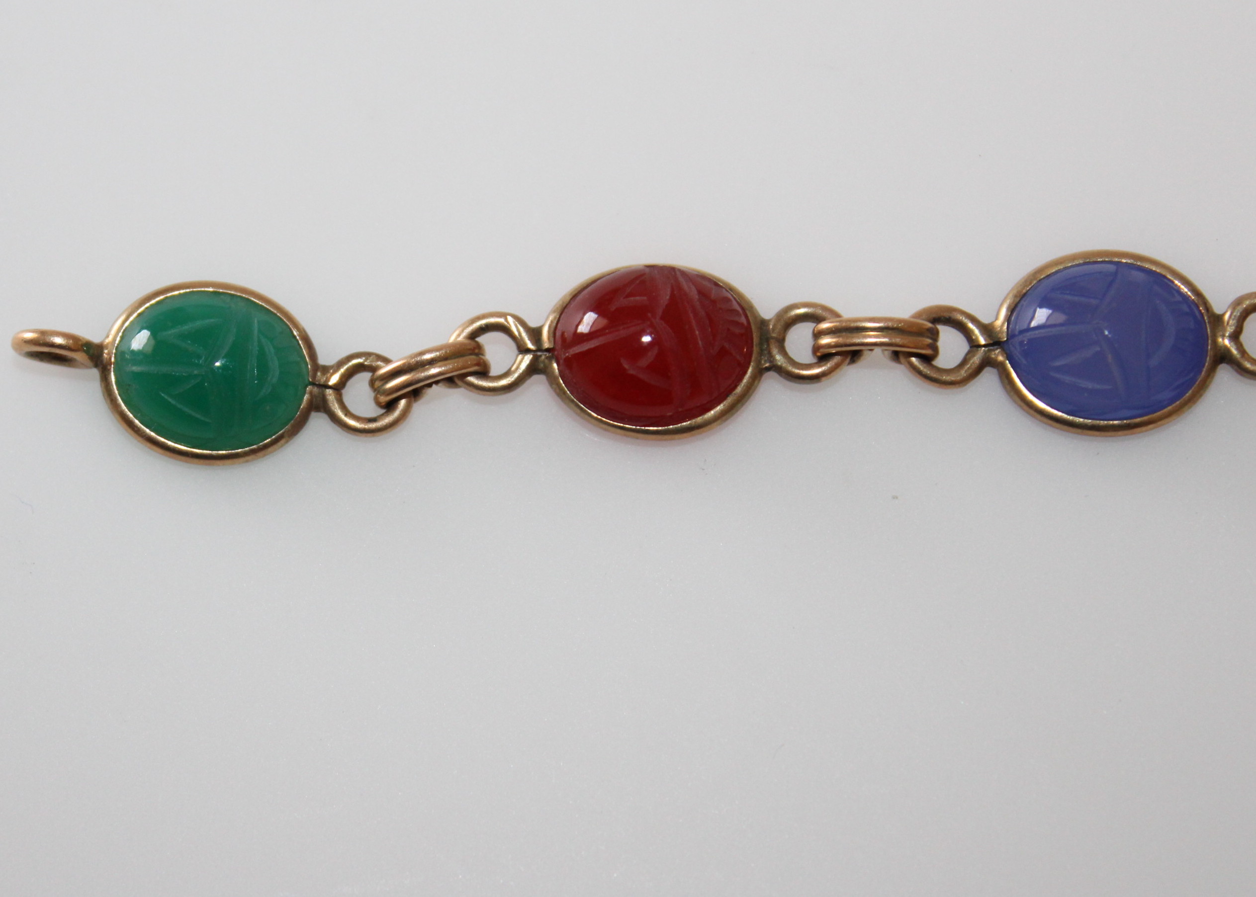 Scarab HSB Bracelet and Carved Tiger's Eye Pendant