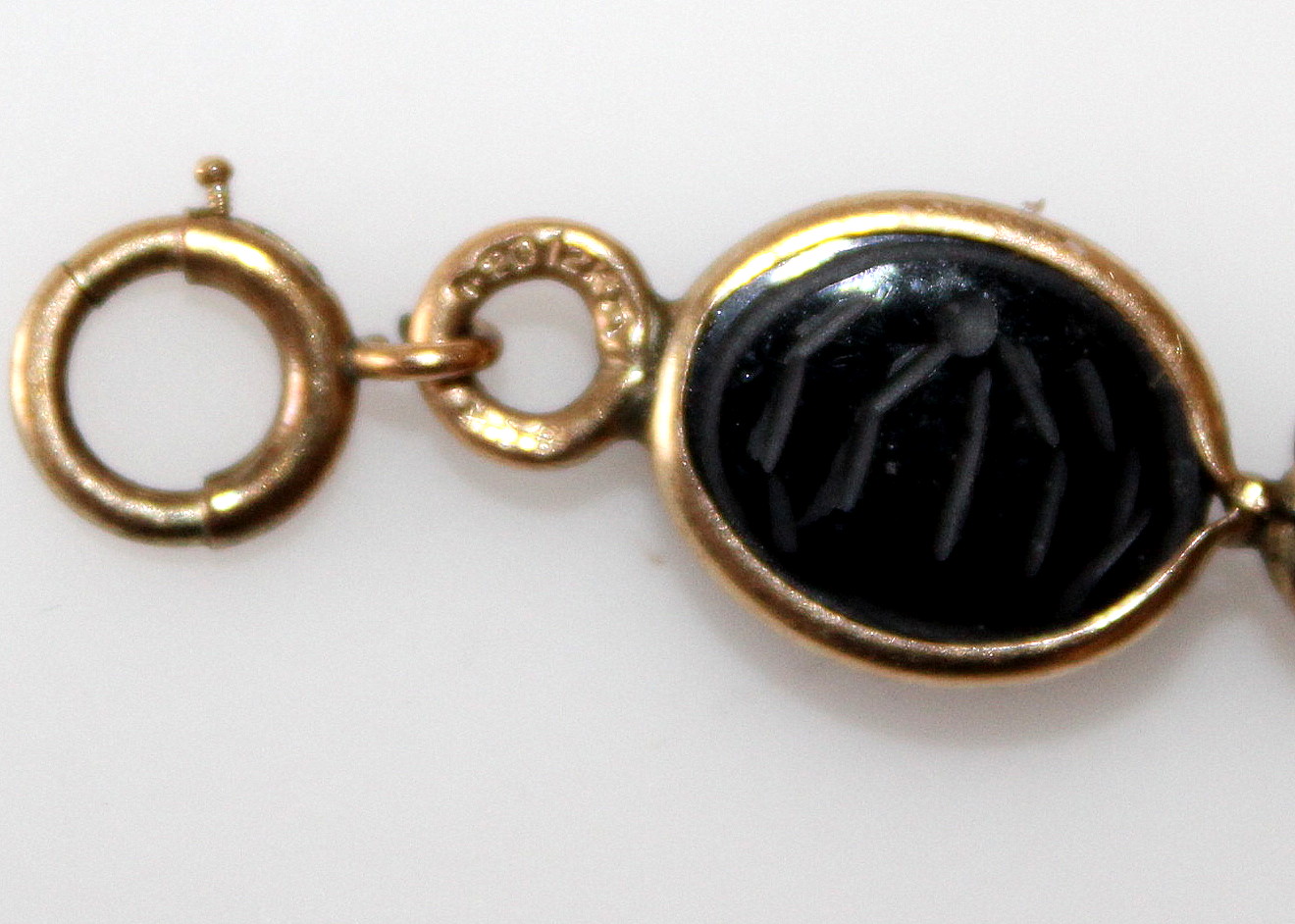 Scarab HSB Bracelet and Carved Tiger's Eye Pendant