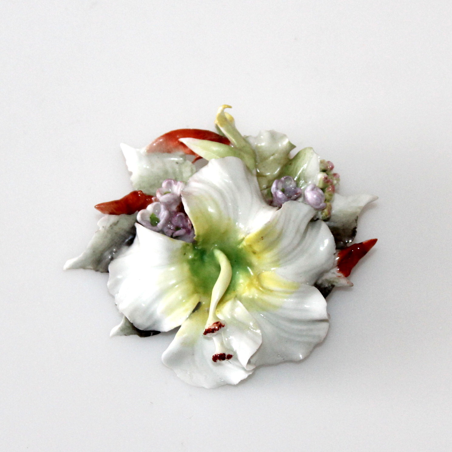Vintage Royal Crown Derby Porcelain Brooch